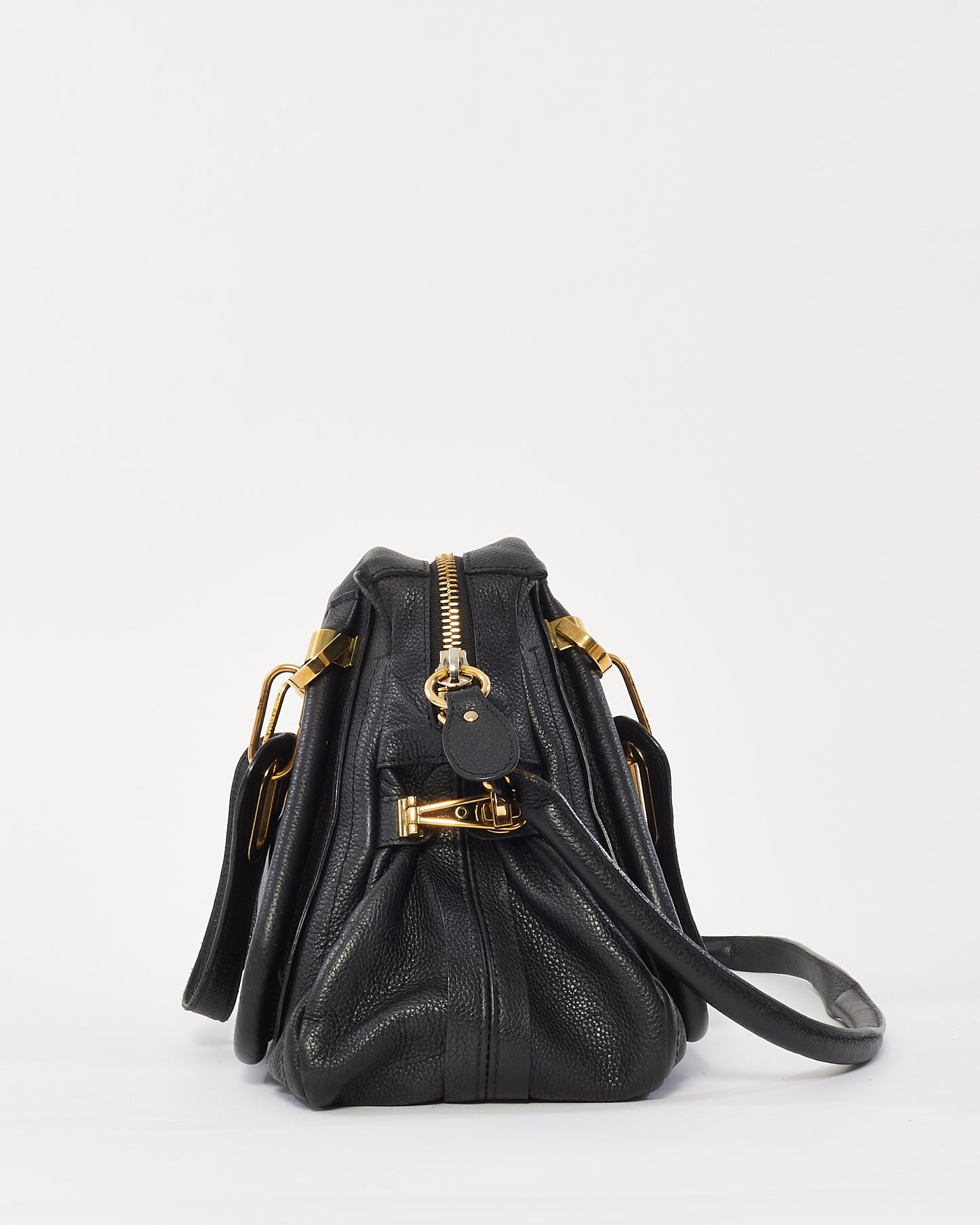 Chloé Black Pebbled Leather Paraty 2Way Bag