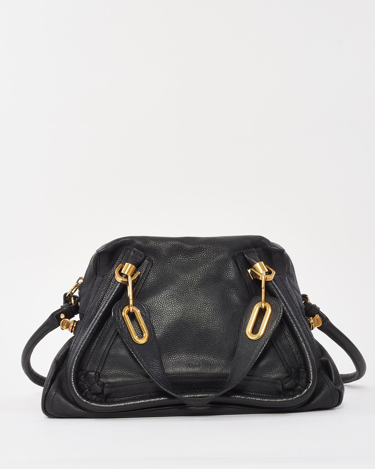 Chloé Black Pebbled Leather Paraty 2Way Bag