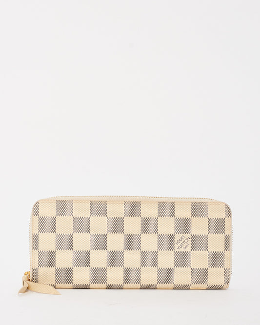 Louis Vuitton Damier Azur Canvas Clemence Zippy Wallet