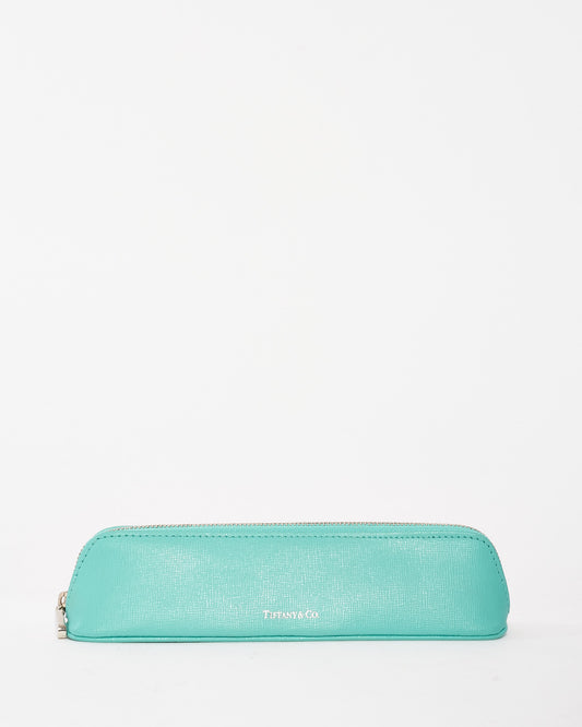 Tiffany 
Co. Classic Tiffany Blue Leather Small Pencil Case