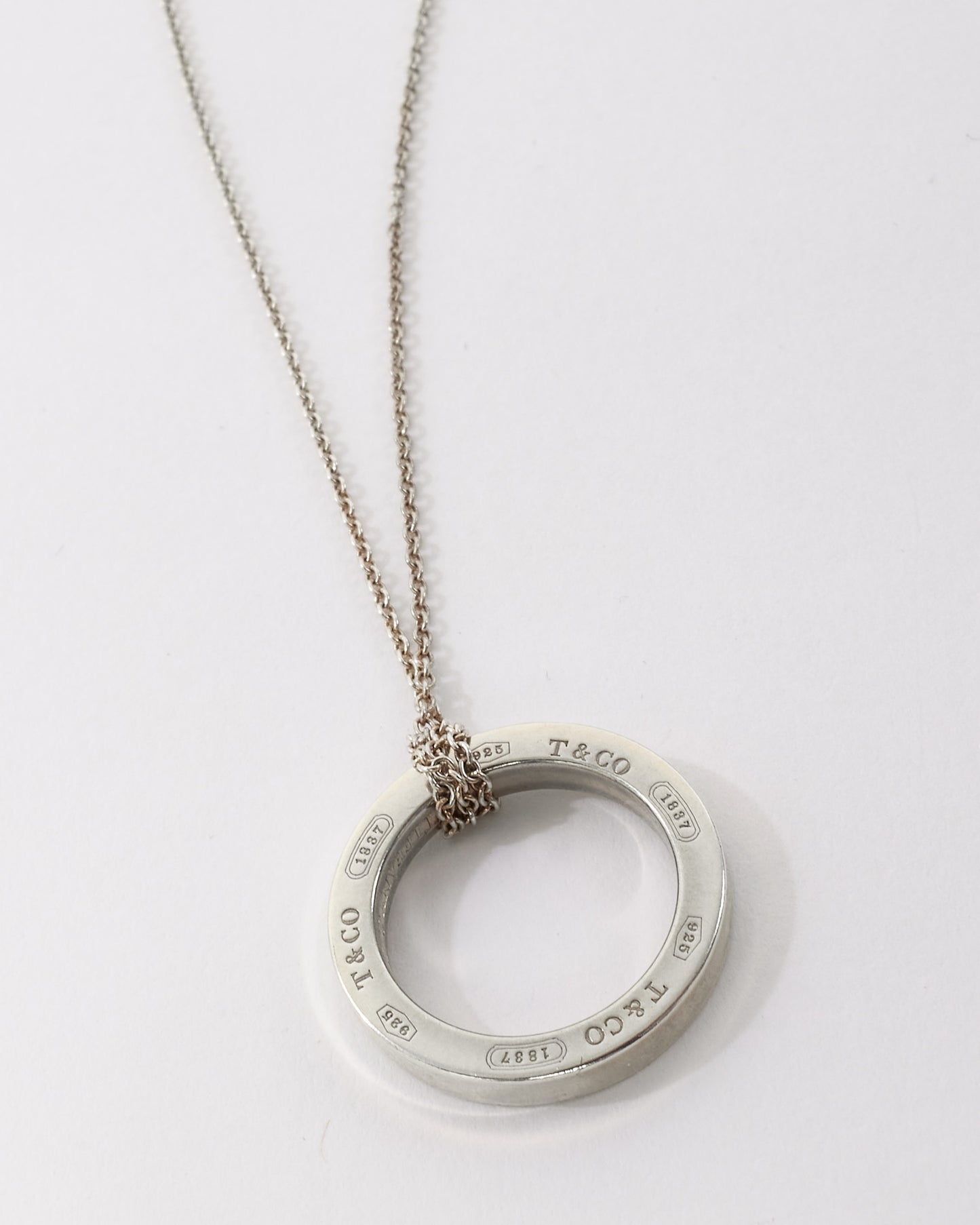 Tiffany 
Co. 1837 Silver Ring Pendant Necklace