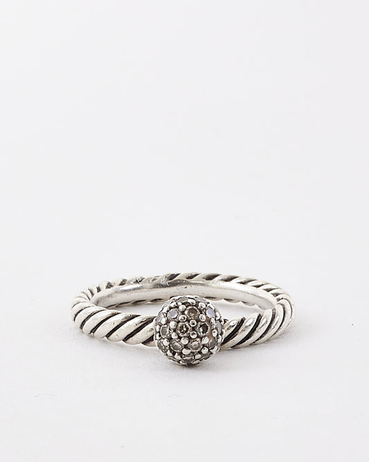 David Yurman Silver Pavé Dangle Ring - 5