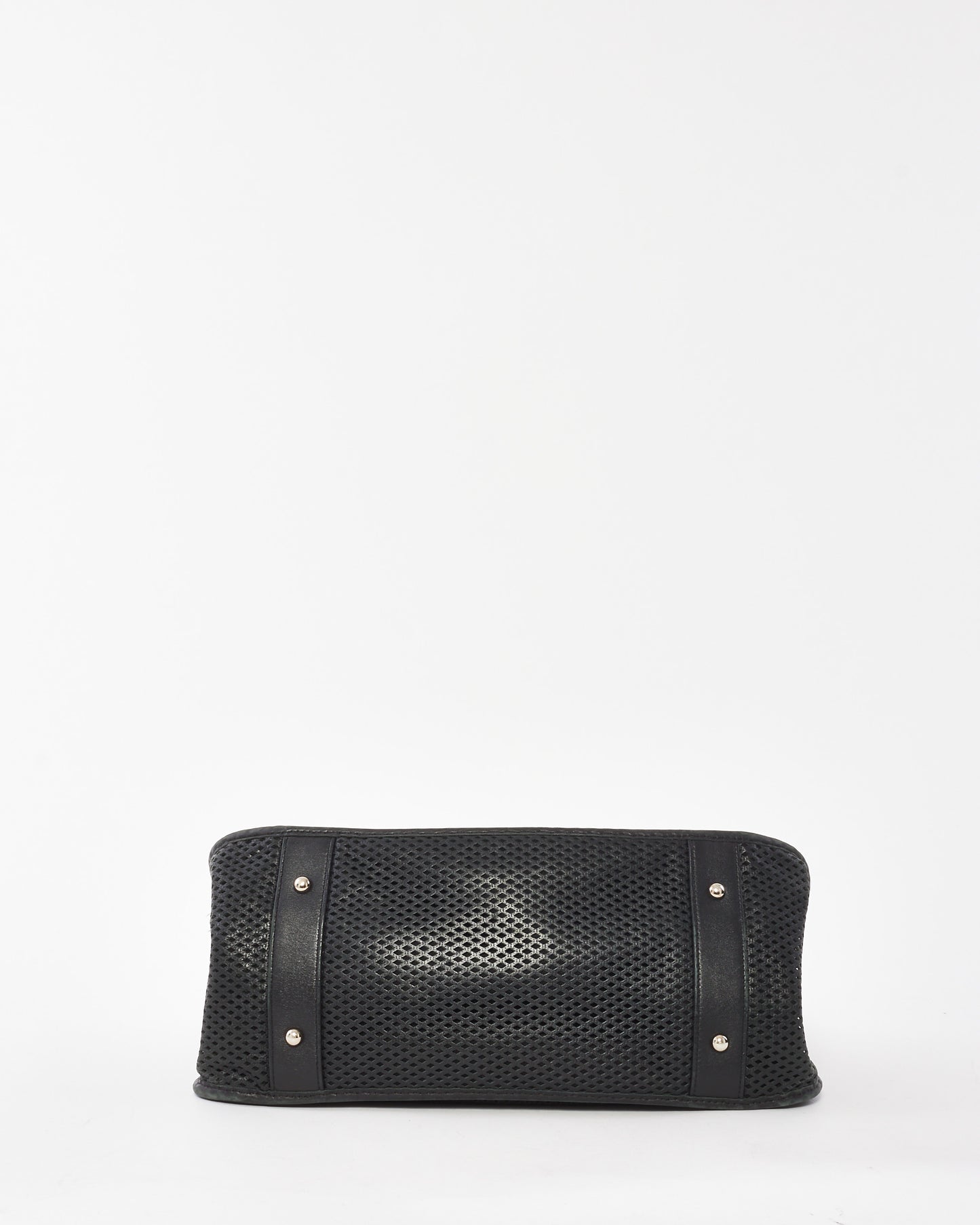 Chanel Black Perforated Leather CC Logo Tote Bag