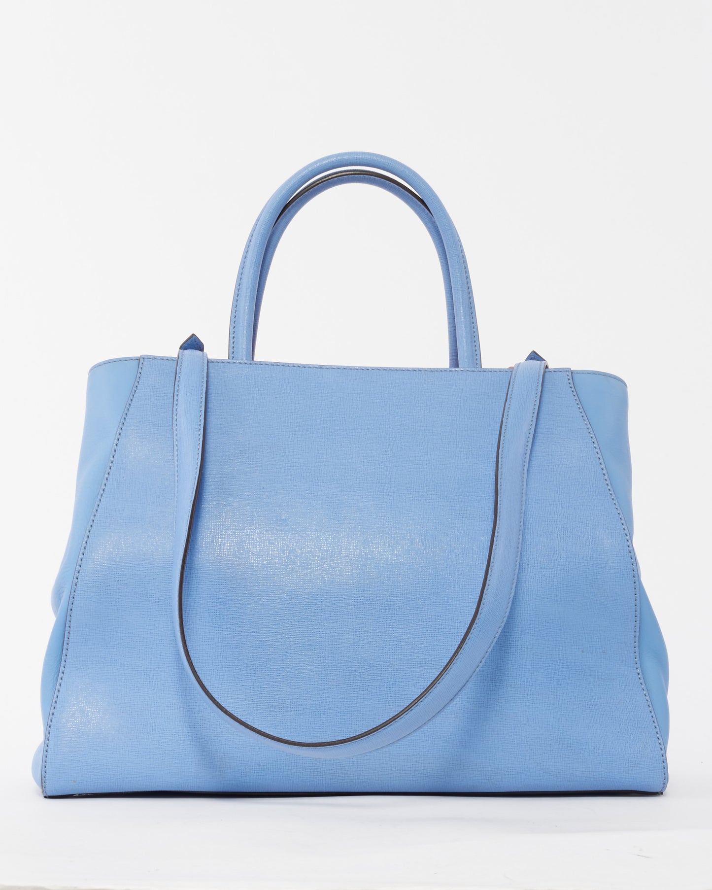 Fendi Blue Leather Medium 2Jours Tote Bag