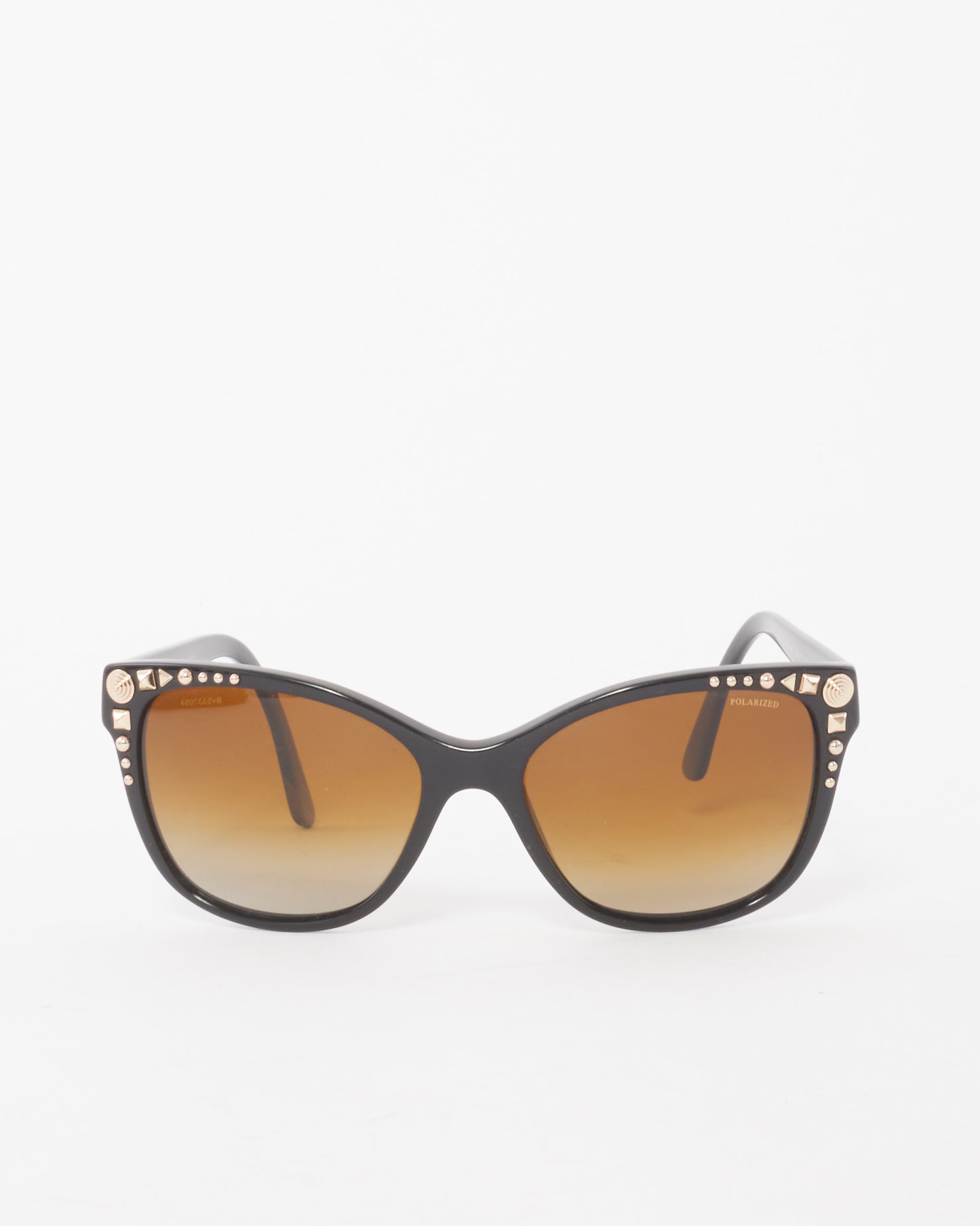 Versace Black Acetate Gold Stud 4270 Cat Eye Sunglasses