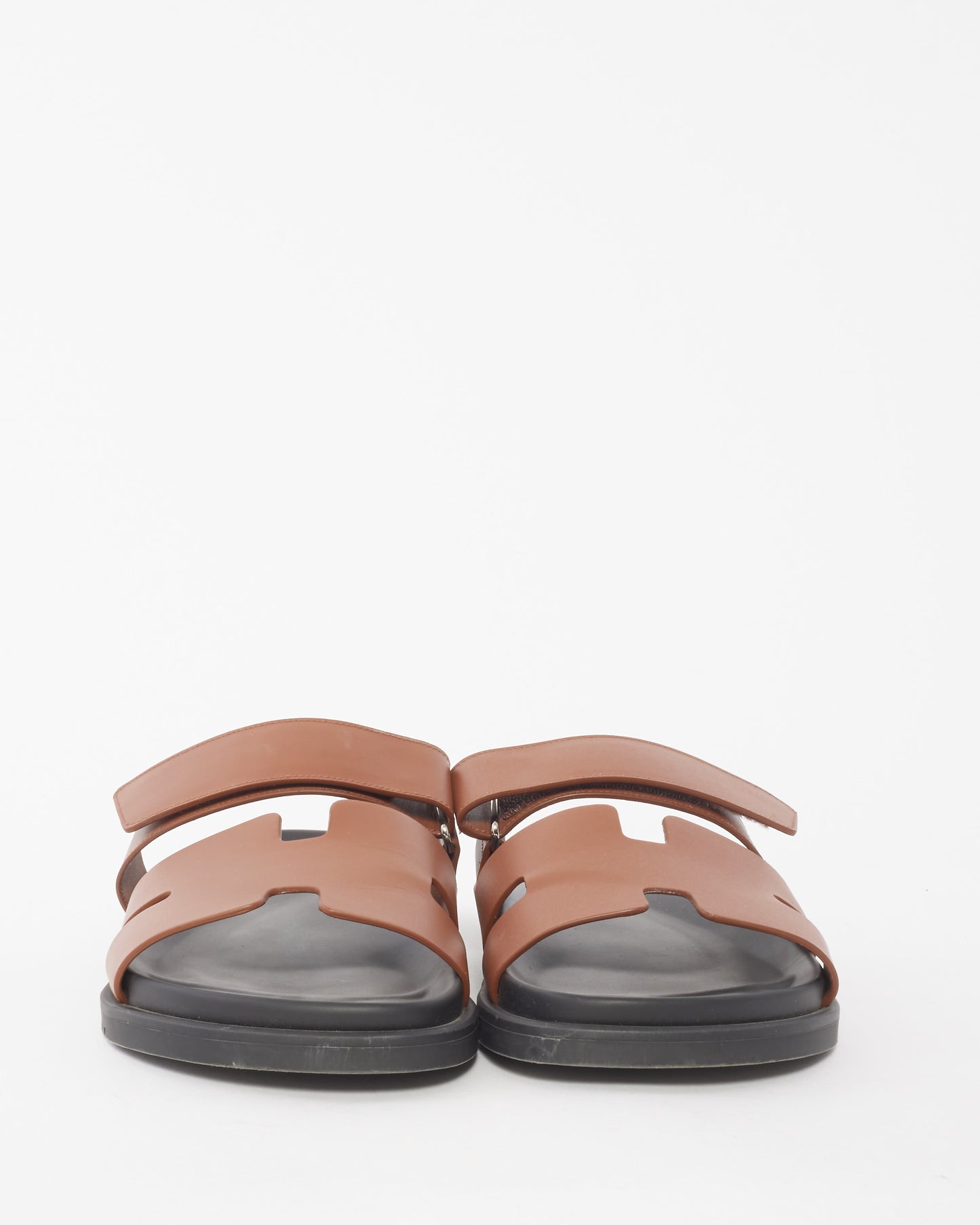 Hermès Gold Leather Chypre Sandals - 42