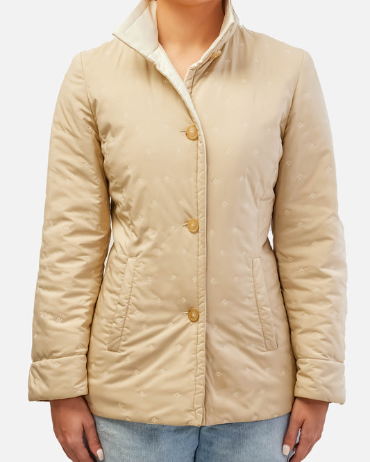 Loro Piana Beige Logo Nylon Jacket - 38