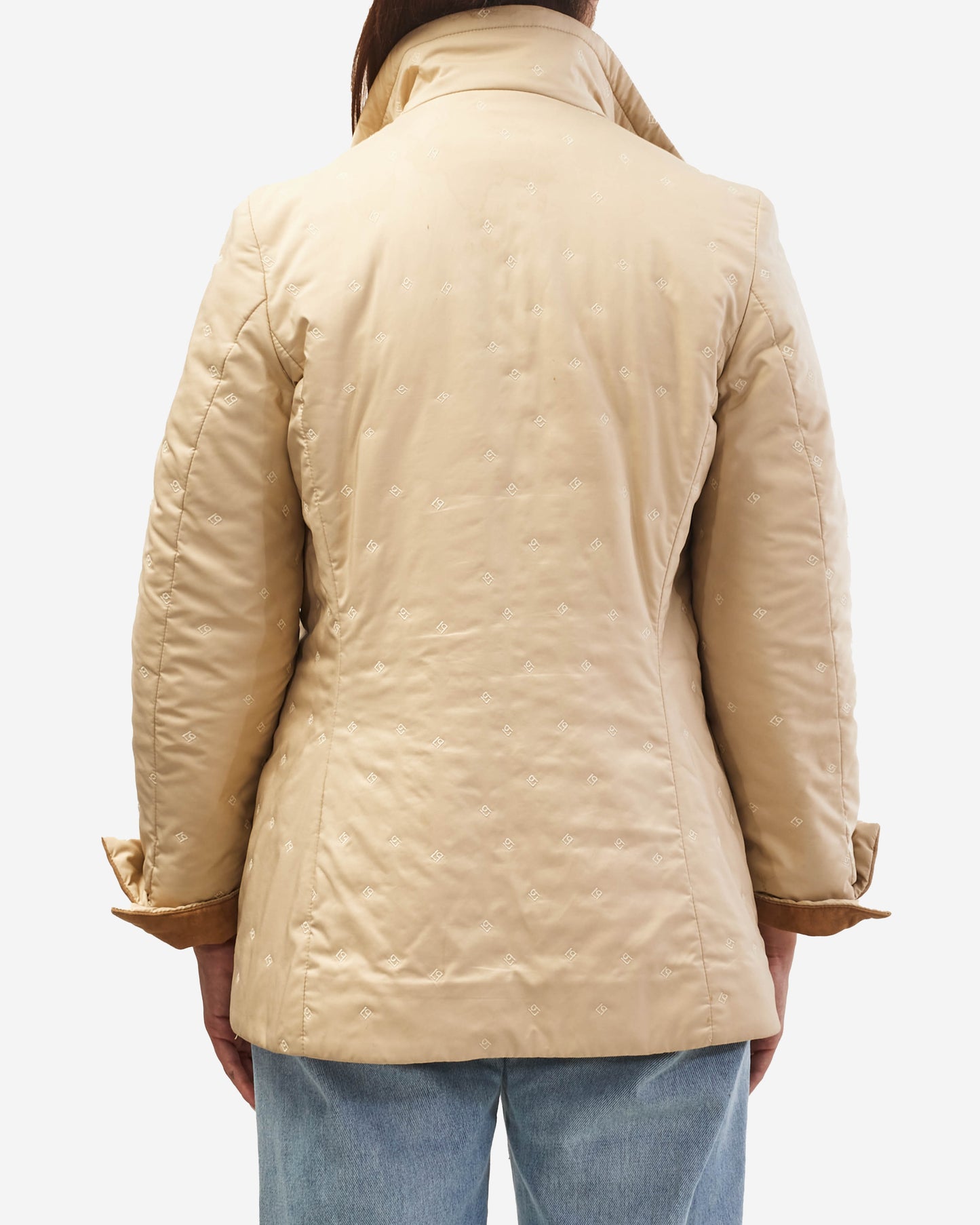 Loro Piana Beige Logo Nylon Jacket - 38