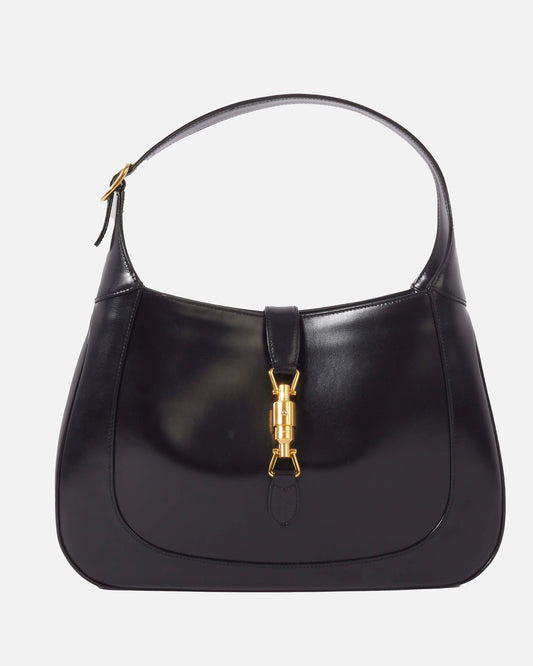 Gucci Black Leather Medium Jackie 1961 Hobo Shoulder Bag