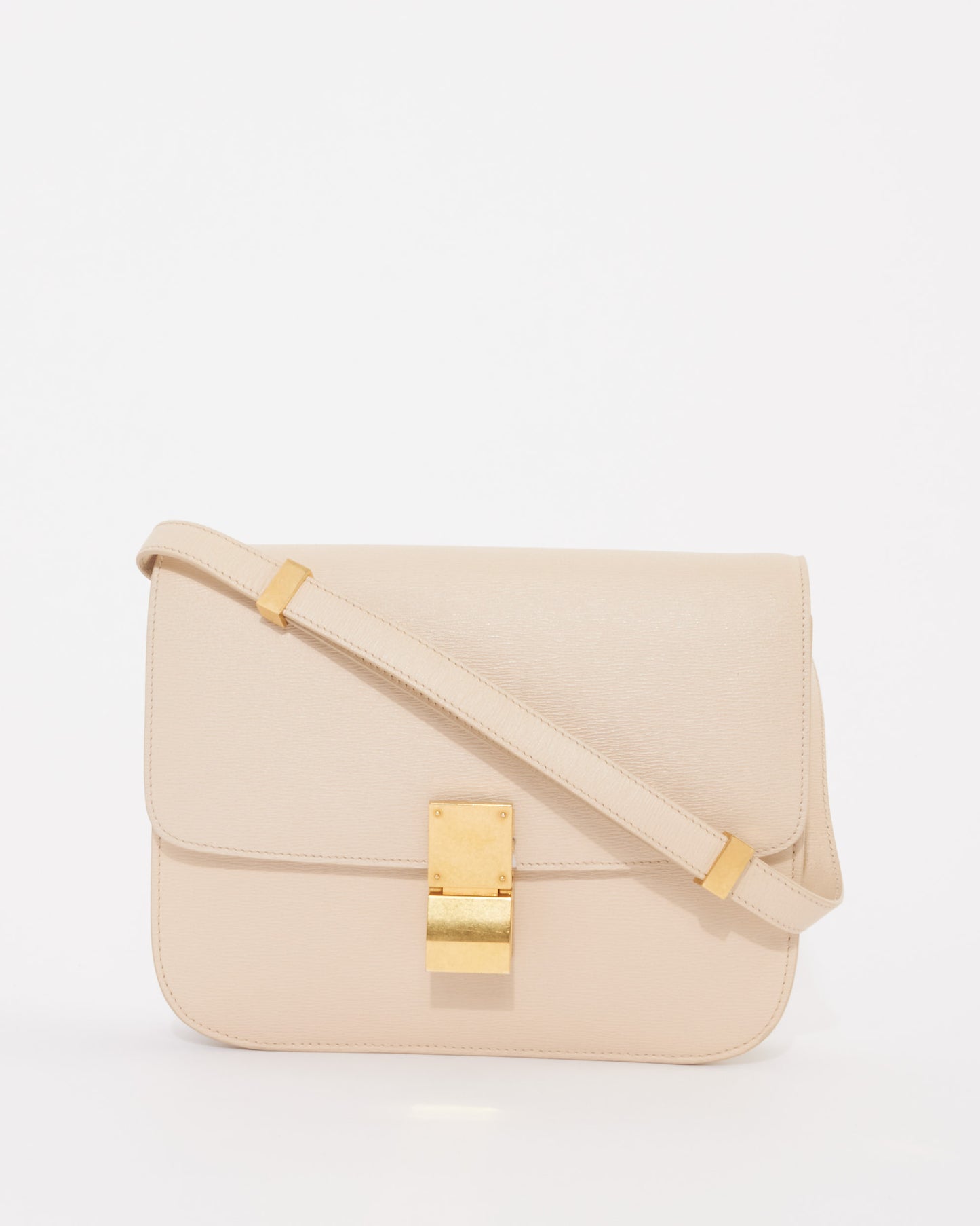 Celine Light Beige Calfskin Leather Box Bag