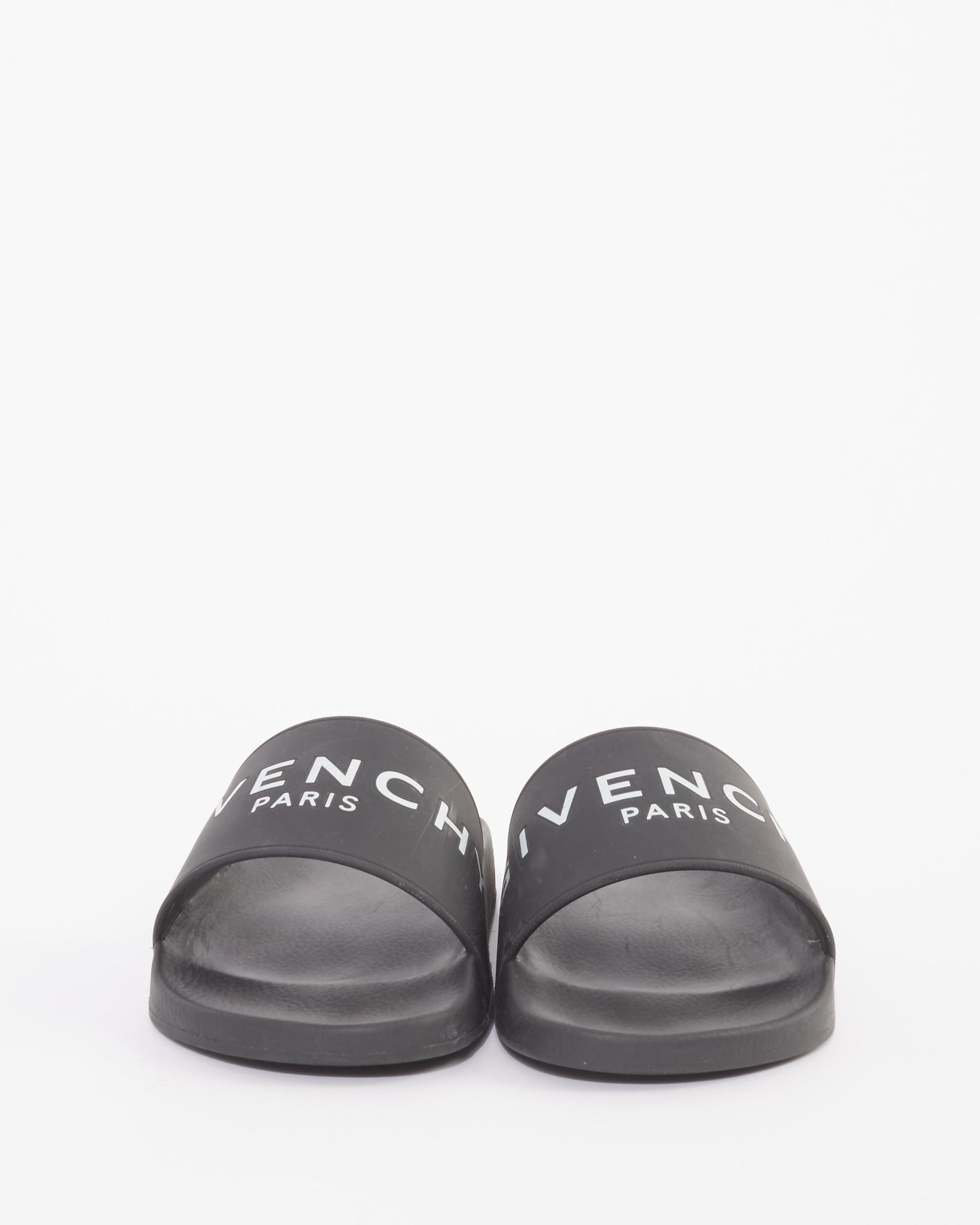 Givenchy Black Rubber Logo Pool Slides - 37