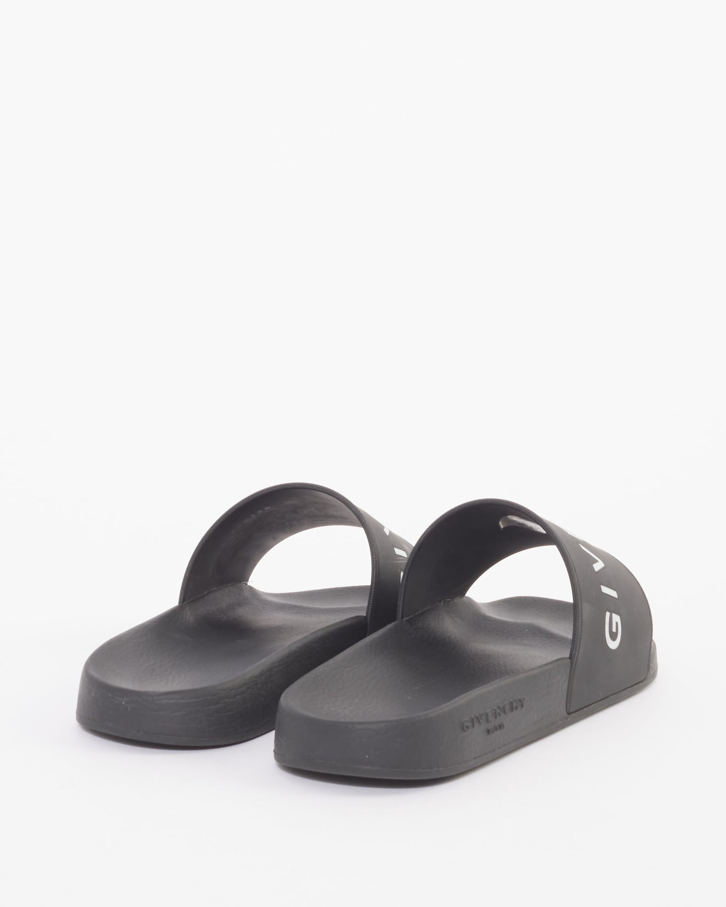 Givenchy Black Rubber Logo Pool Slides - 37