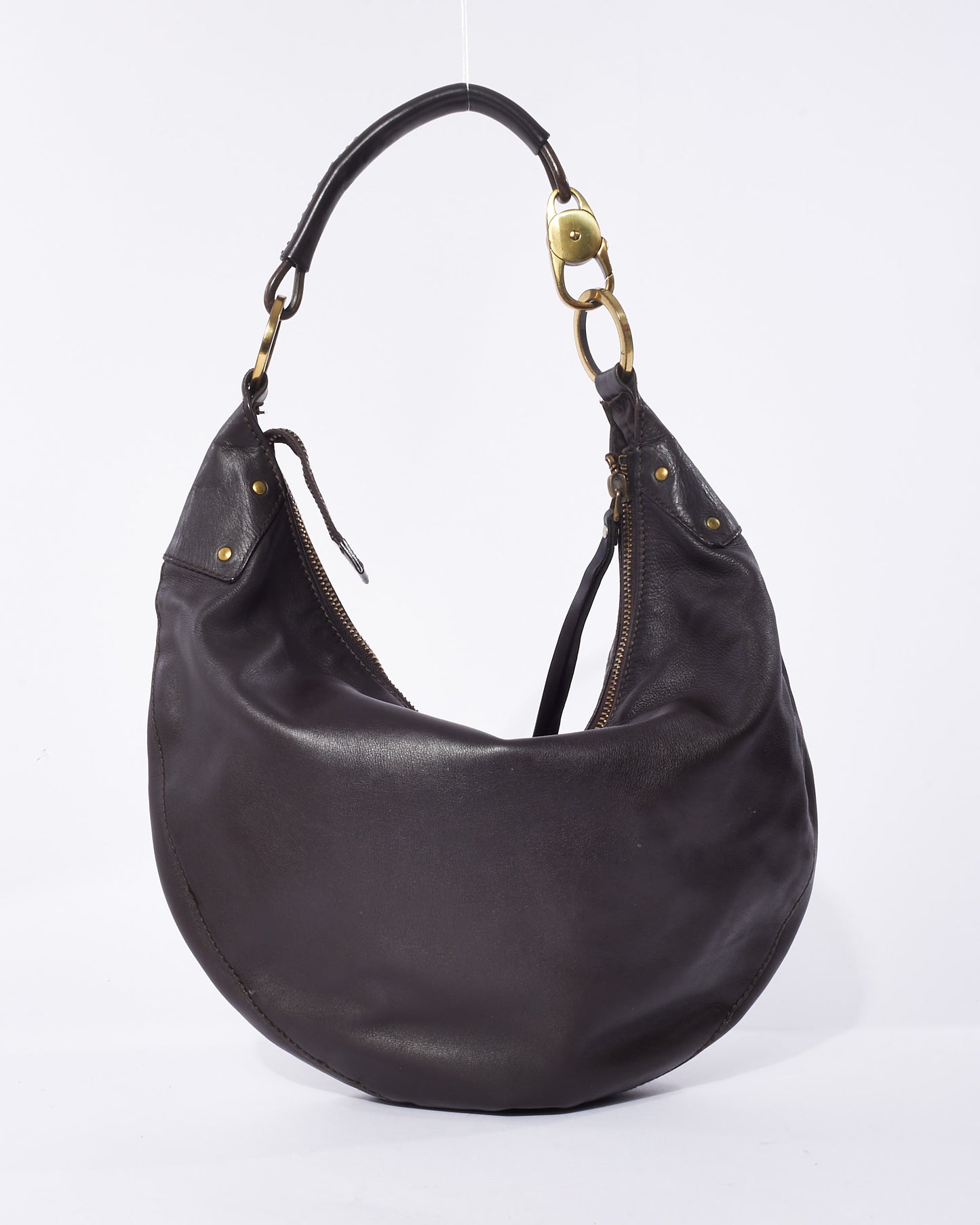 Gucci Vintage Brown Leather Hobo Bag