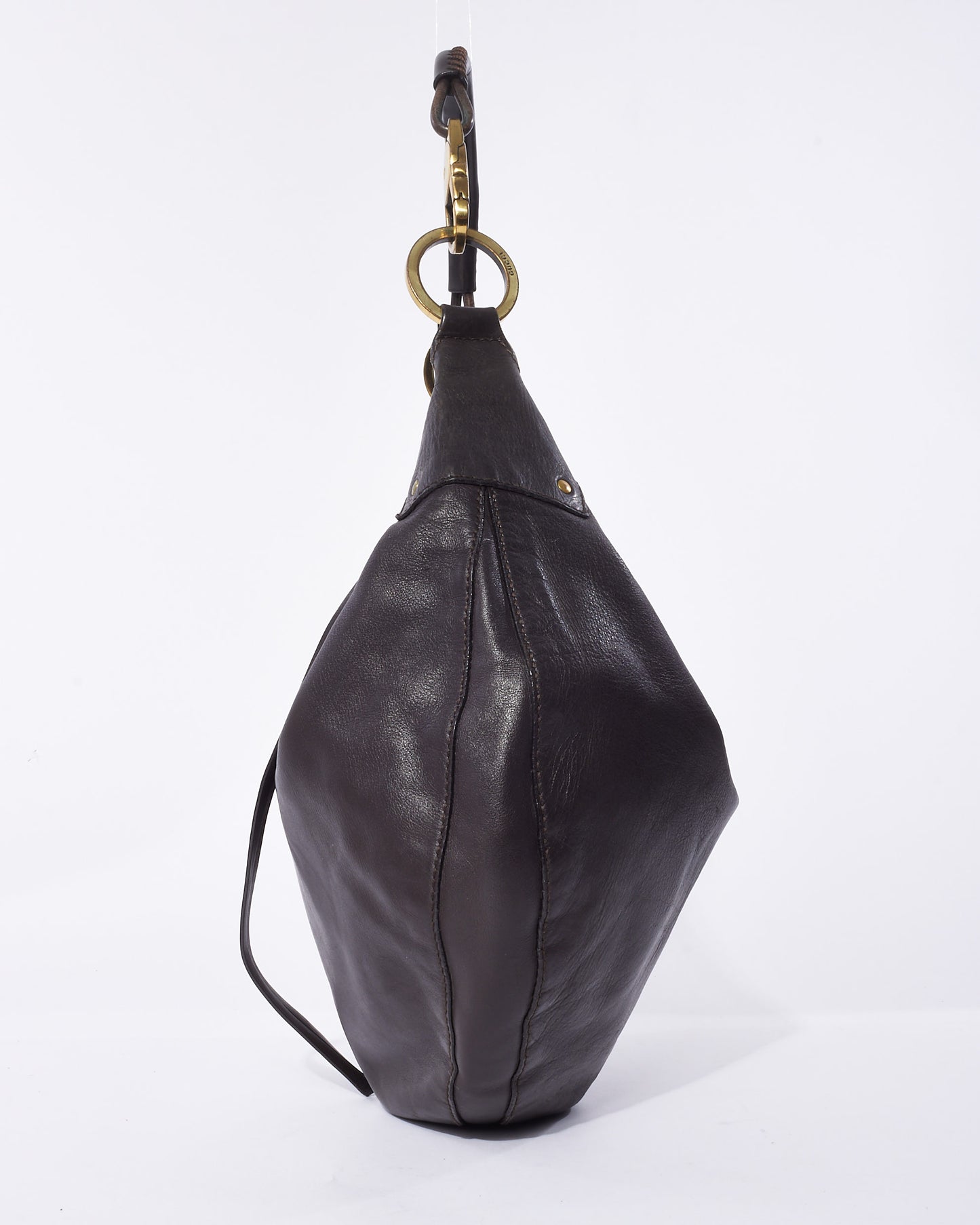 Gucci Vintage Brown Leather Hobo Bag