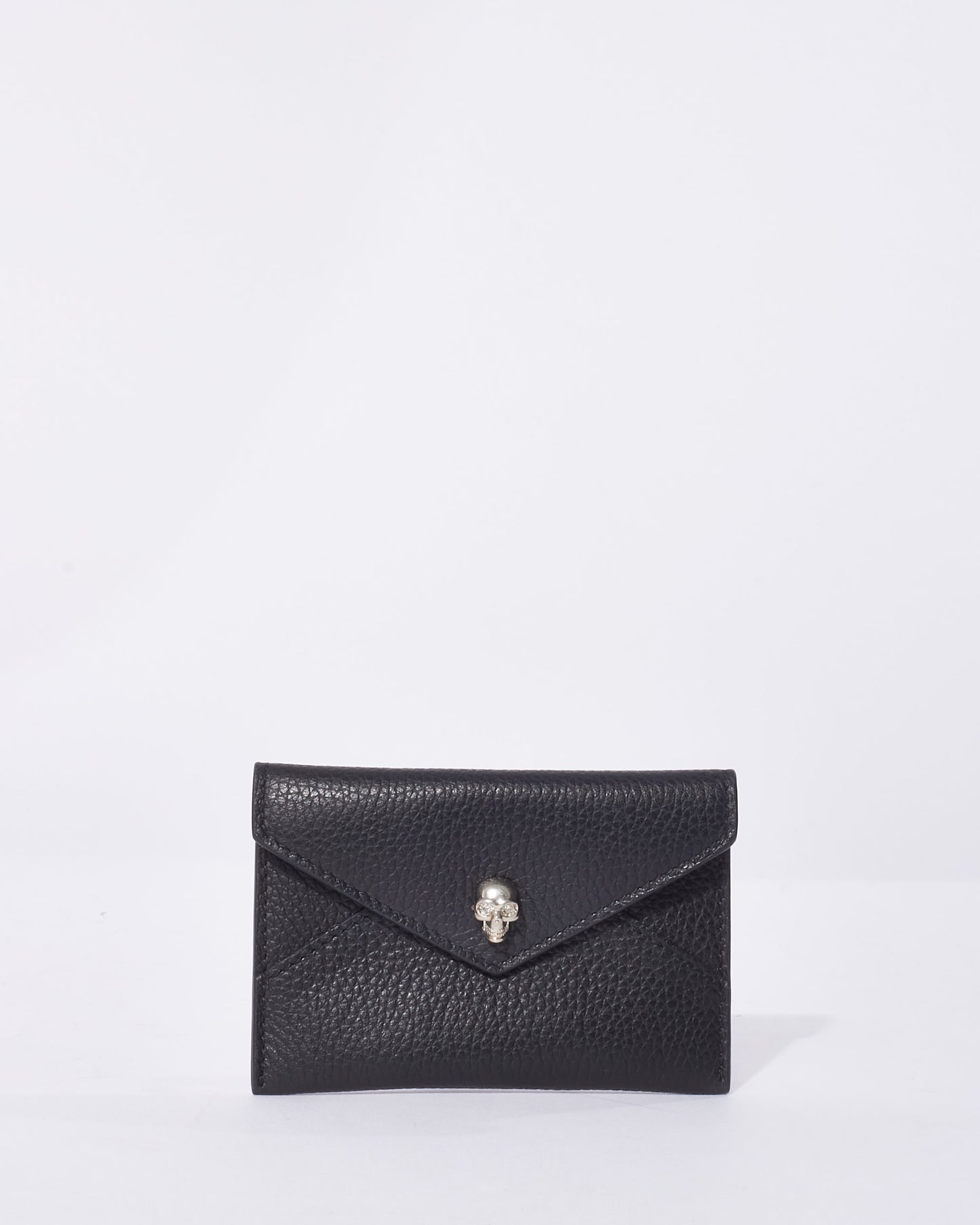 Alexander McQueen Black Leather Skull Card Holder