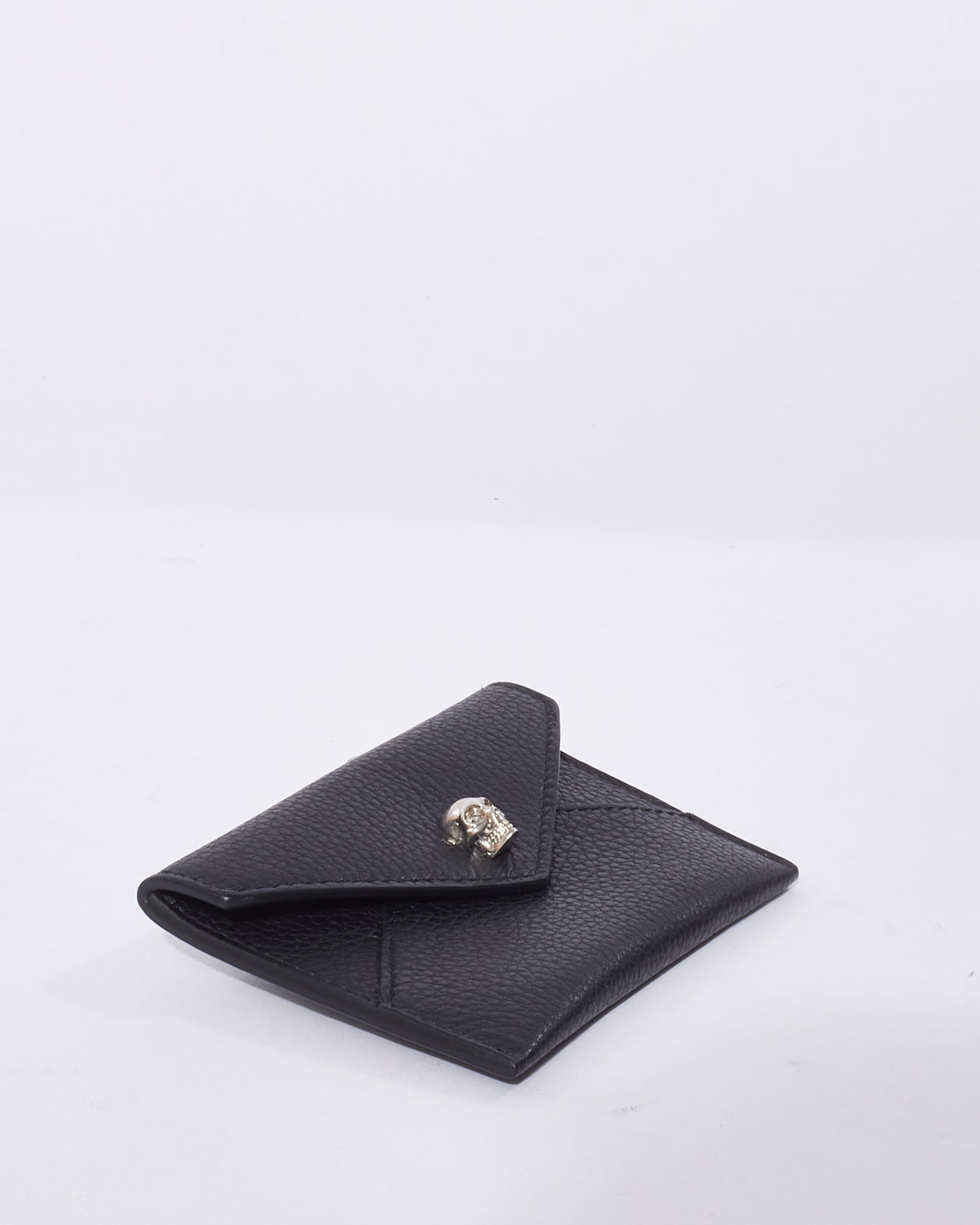 Alexander McQueen Black Leather Skull Card Holder