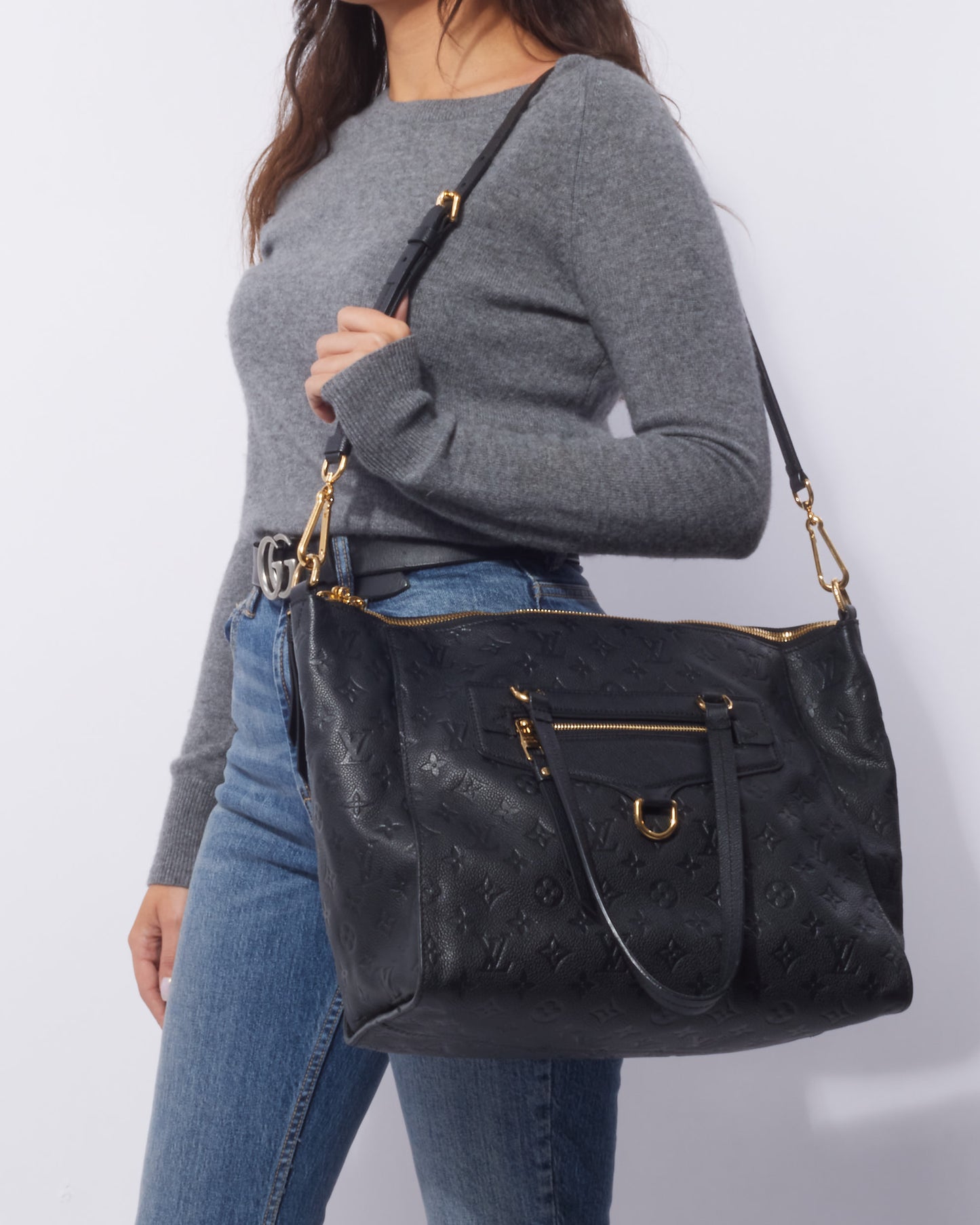 Louis Vuitton Black Empreinte Leather Lumineuse GM Tote