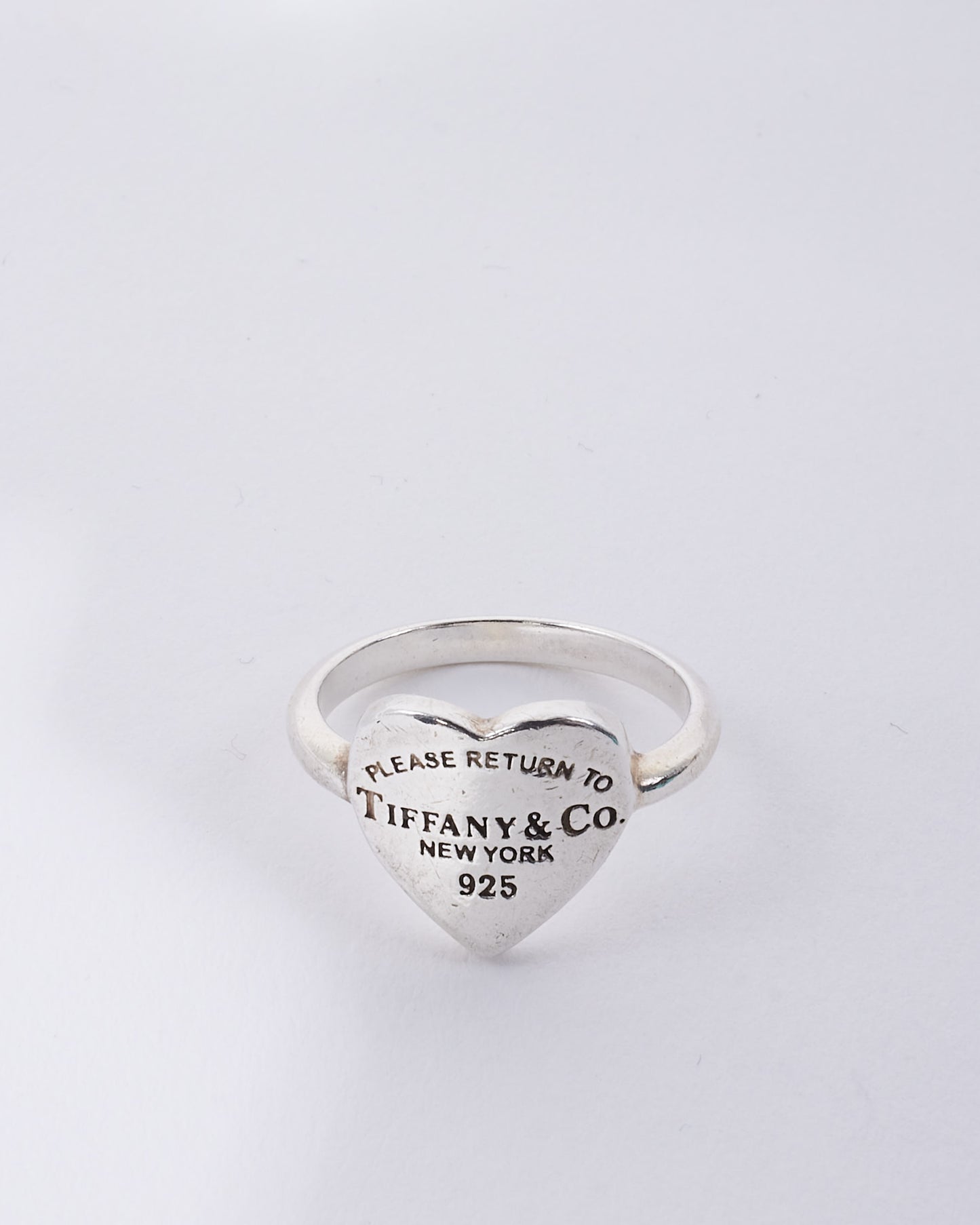 Tiffany 
Co Silver "Return To Tiffany" Heart Logo Ring - 6.5