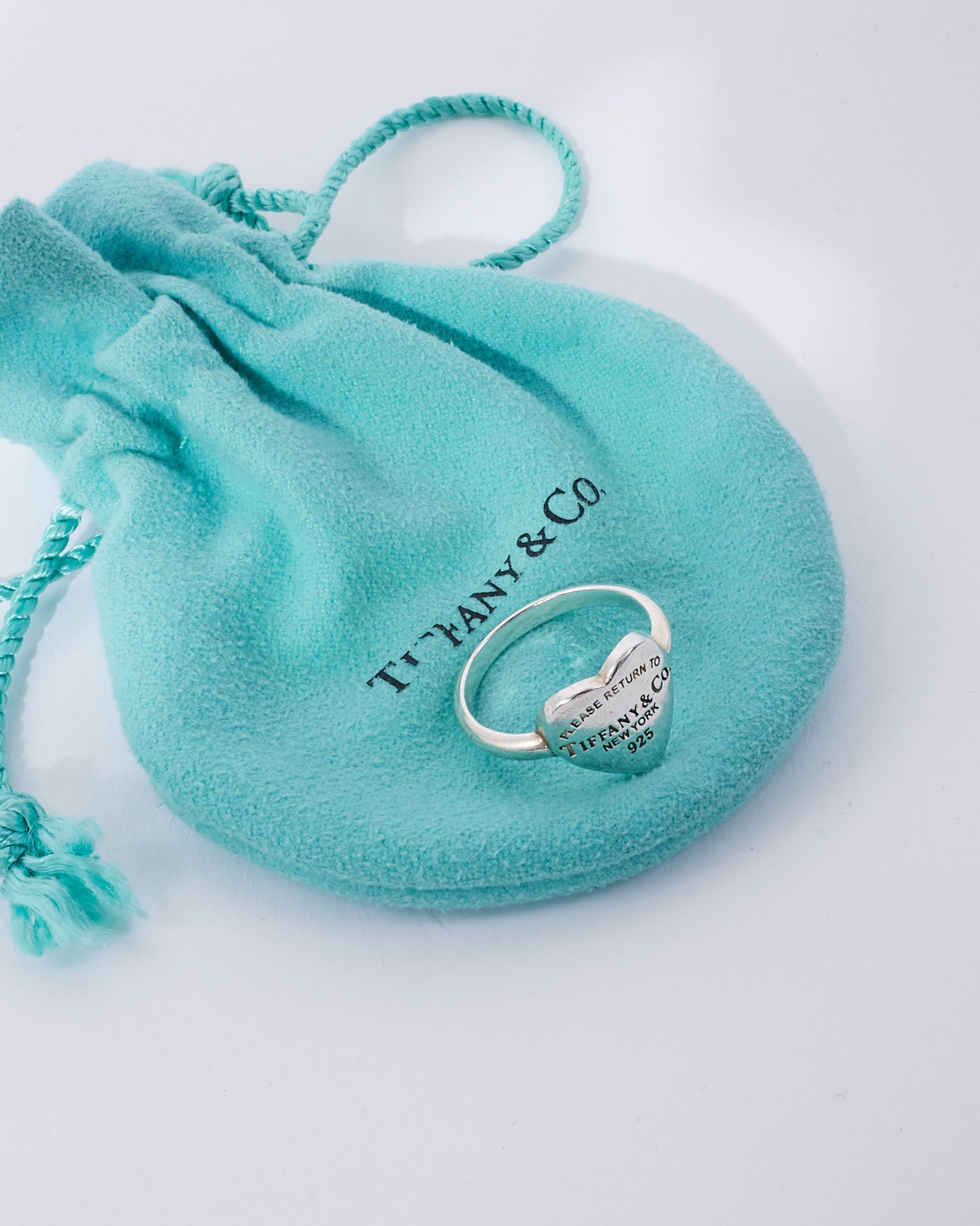 Tiffany 
Co Silver "Return To Tiffany" Heart Logo Ring - 6.5