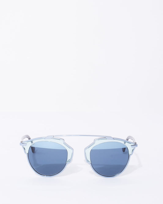 Dior Blue Silver 
Tortoise Limited Edition SoReal Sunglasses