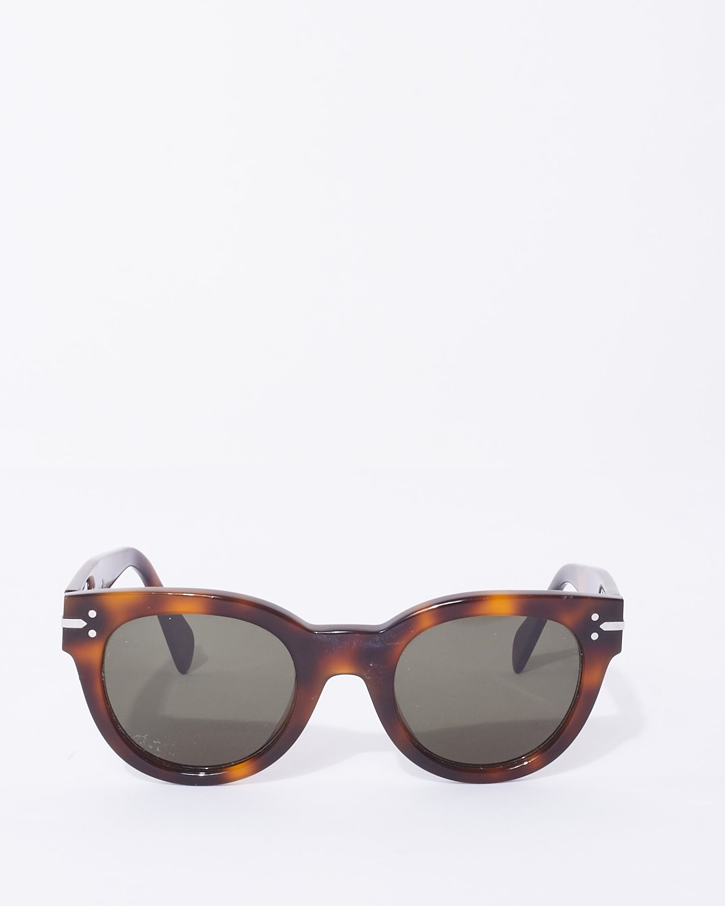 Celine Brown Tortoise CL 41040/S Round Cat Eye Sunglasses