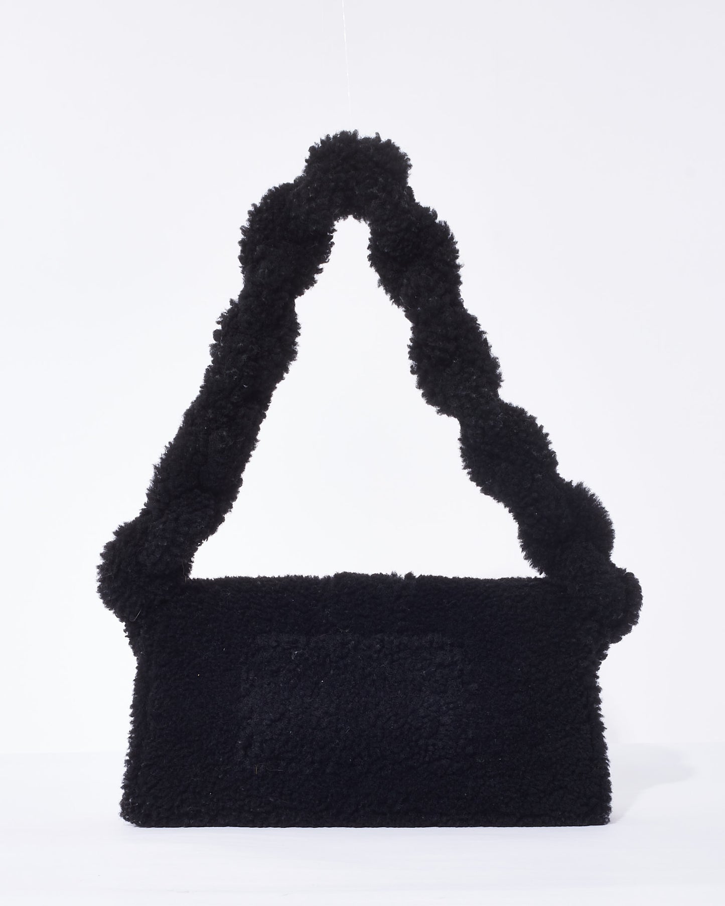 Jacquemus Black Shearling "Le Bambidou" Shoulder Bag