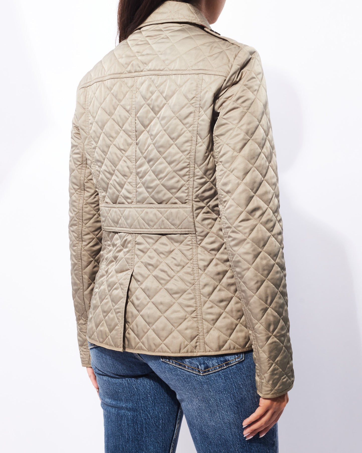 Burberry Khaki Green Quilted Jacket - S