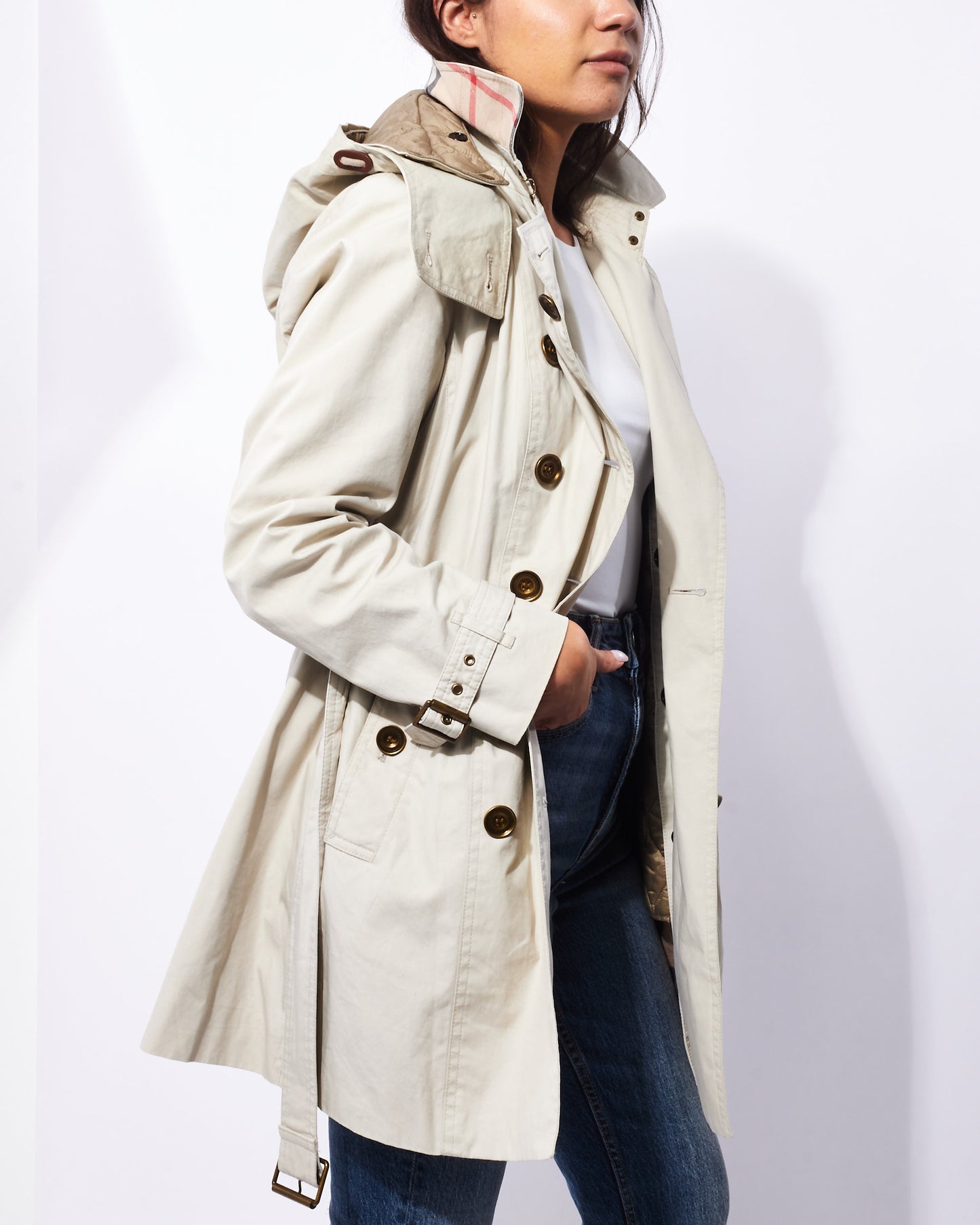 Burberry Beige Double Layer Vest 
Trench Coat - 10