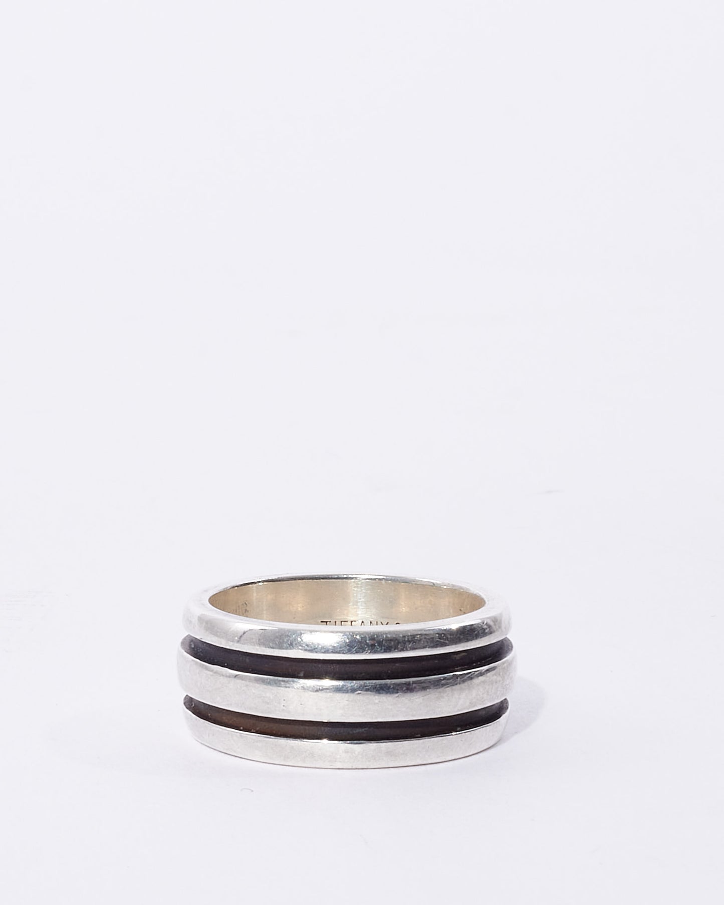 Tiffany 
Co. Vintage Silver Atlas Groove Ring - 6