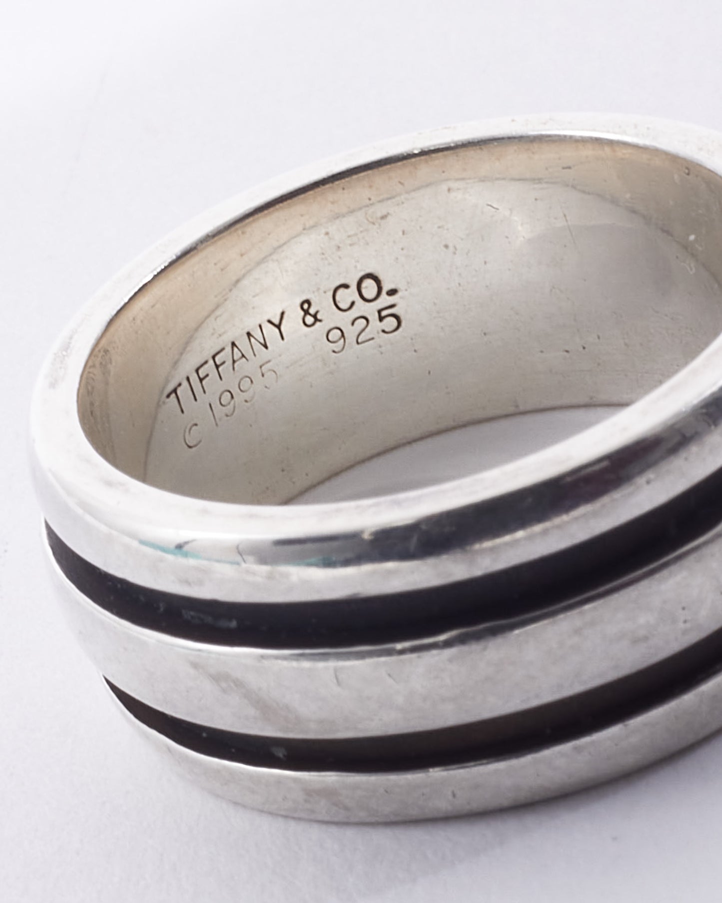 Tiffany 
Co. Vintage Silver Atlas Groove Ring - 6