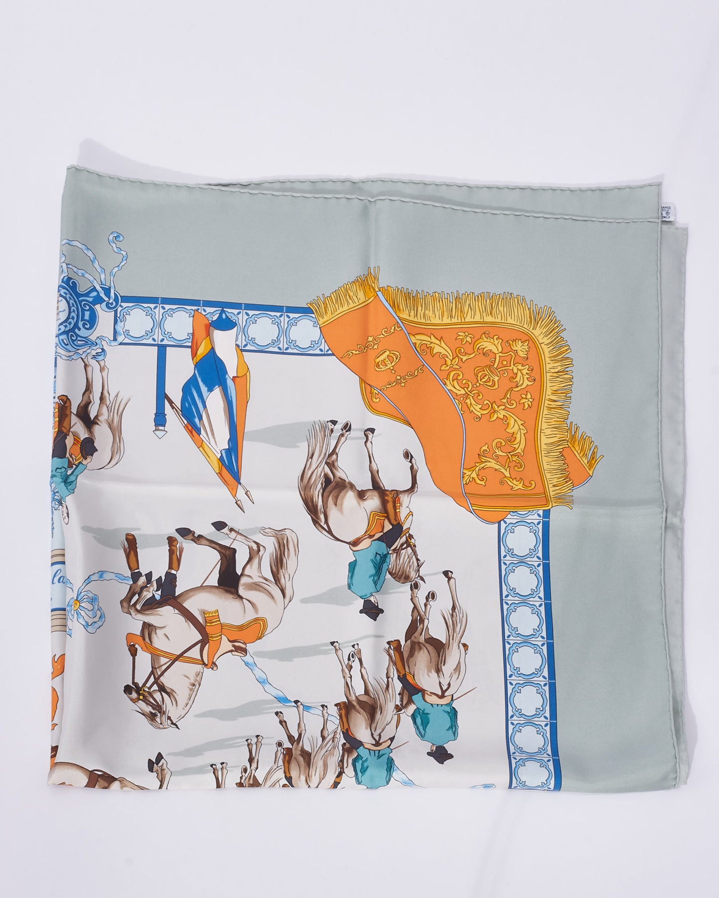 Hermès Light Green Multi "Real Escuela Andaluza Del Arte Ecuestre" Silk Scarf