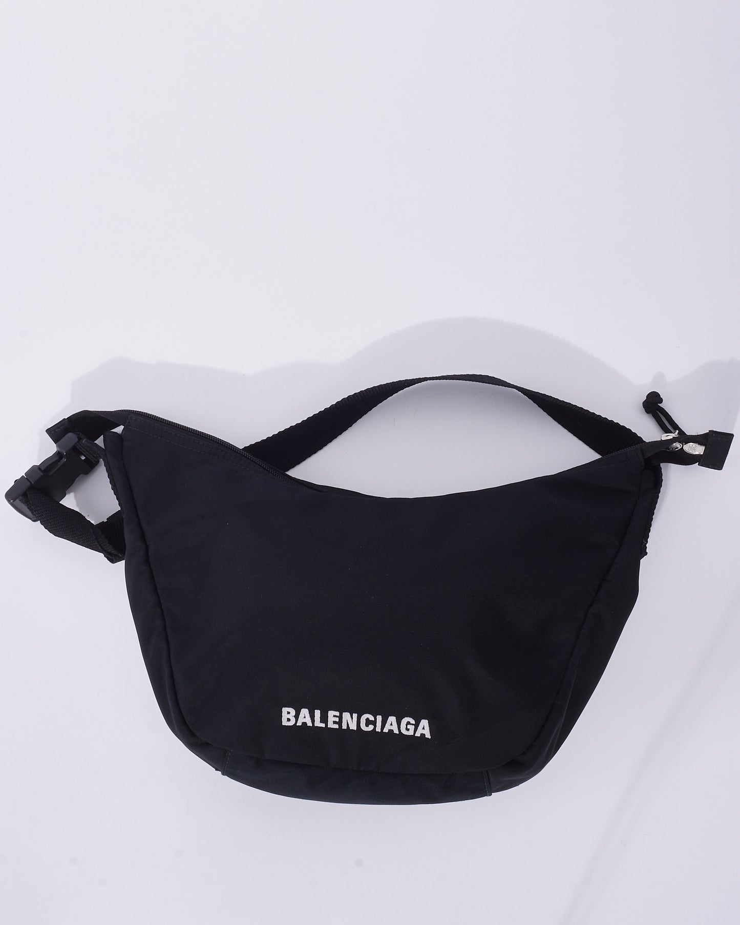 Balenciaga Black Nylon Logo Bum Bag