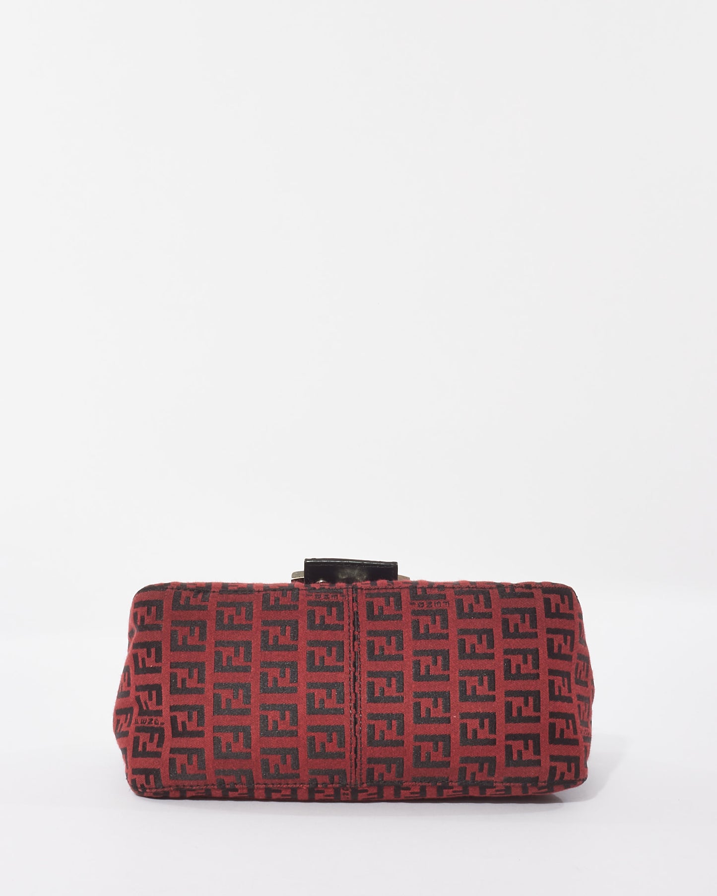 Fendi Vintage Red 
Black Zucchino Mini Mama Baguette Bag