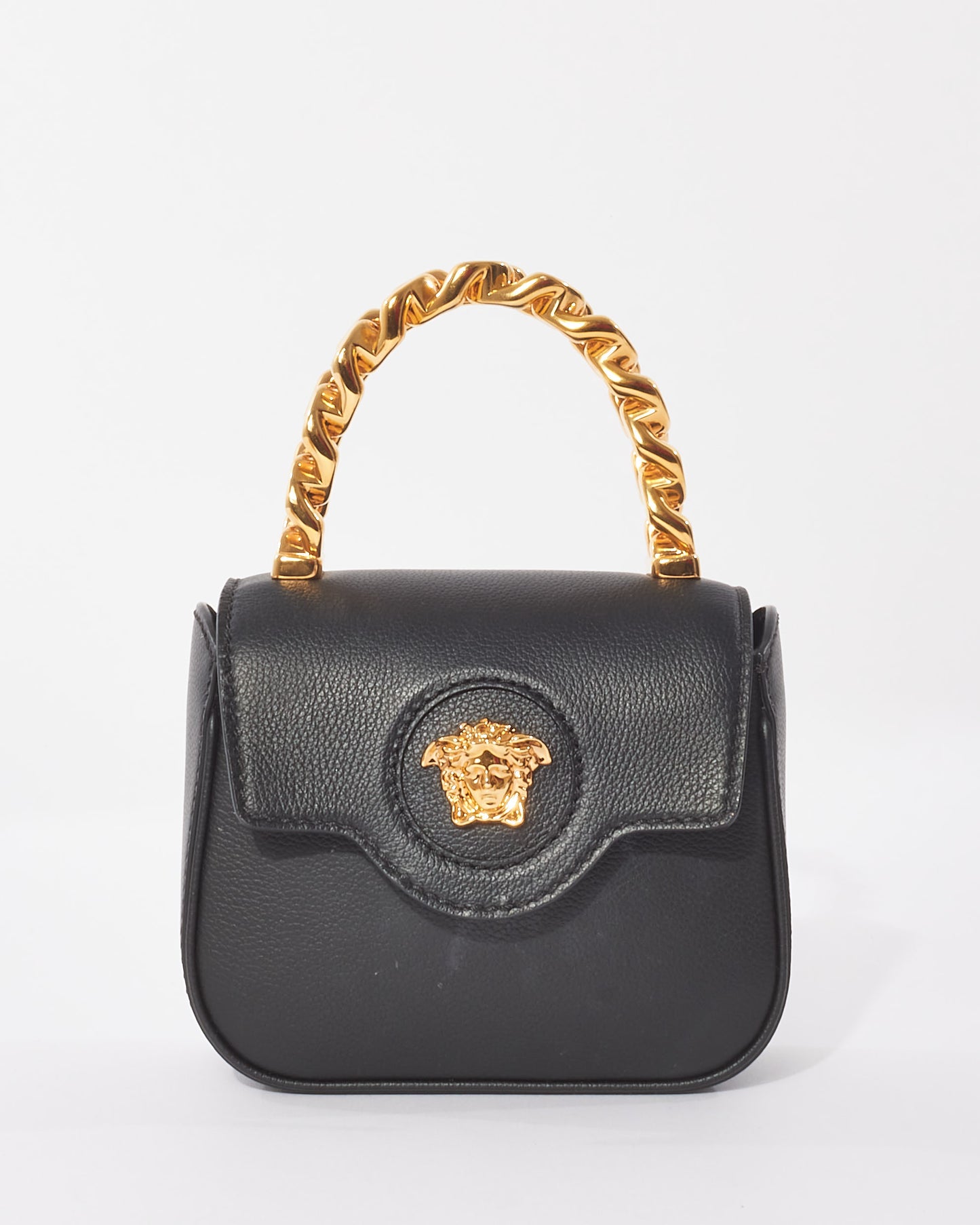 Versace Black Leather "La Medusa" Mini Bag