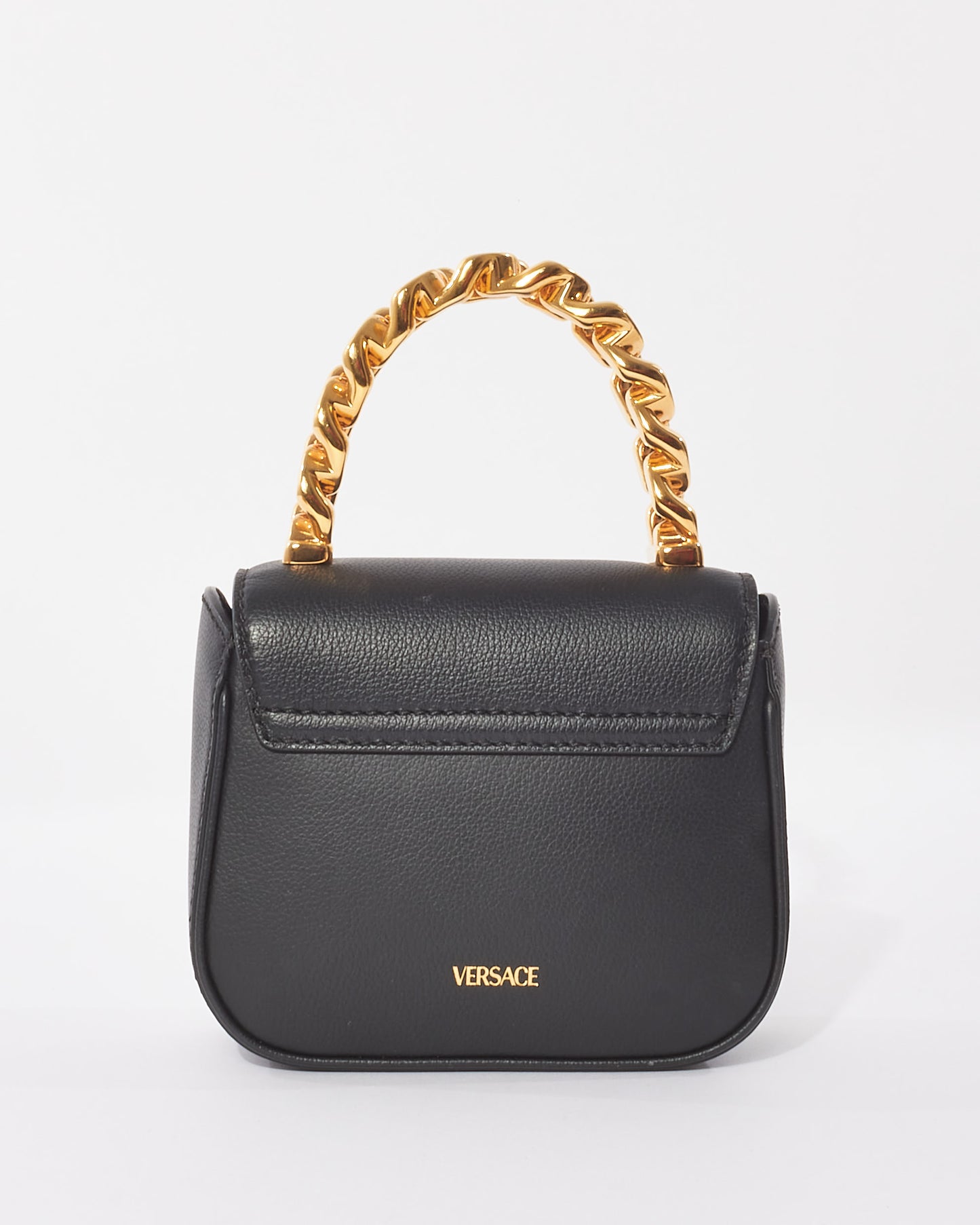 Versace Black Leather "La Medusa" Mini Bag