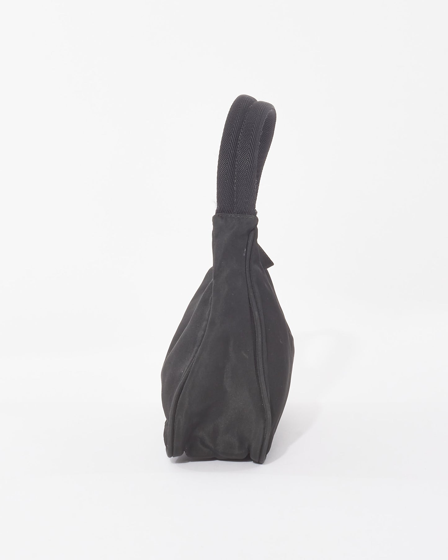 Prada Vintage Black Nylon Tessuto Mini Hobo Bag