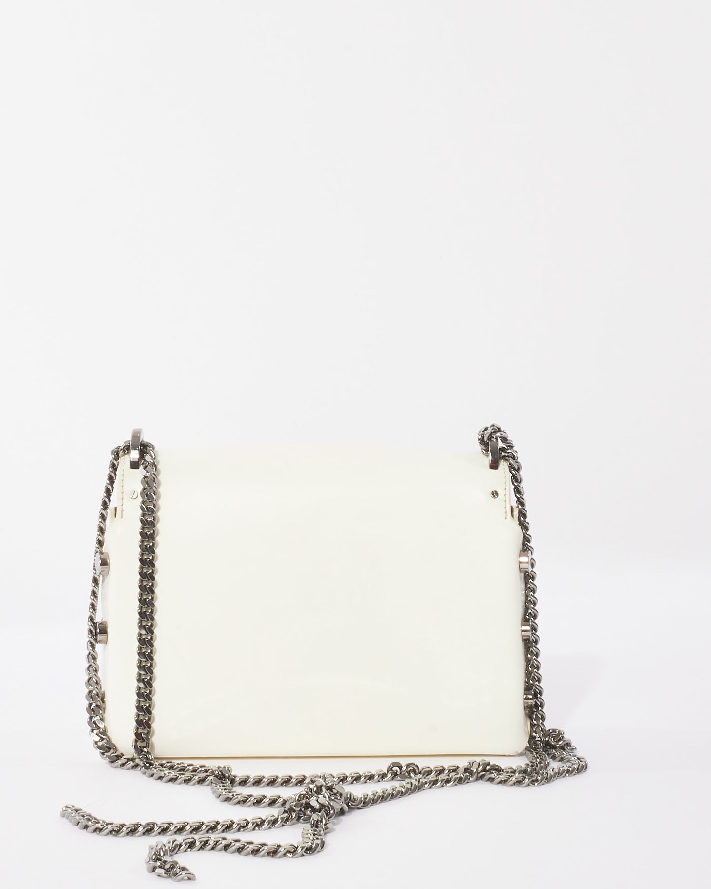 Jimmy Choo White Leather Small Lockett Shoulder Bag