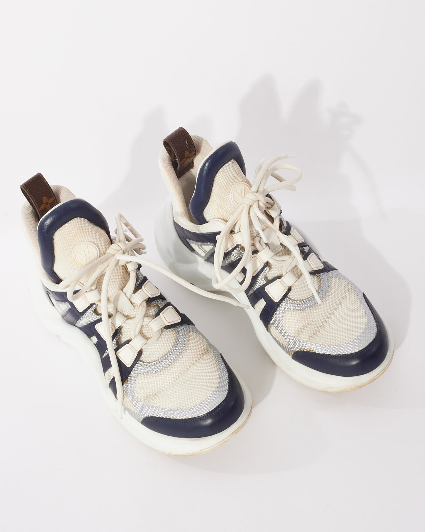 Louis Vuitton White Navy 
Pink Archlight Sneakers - 39