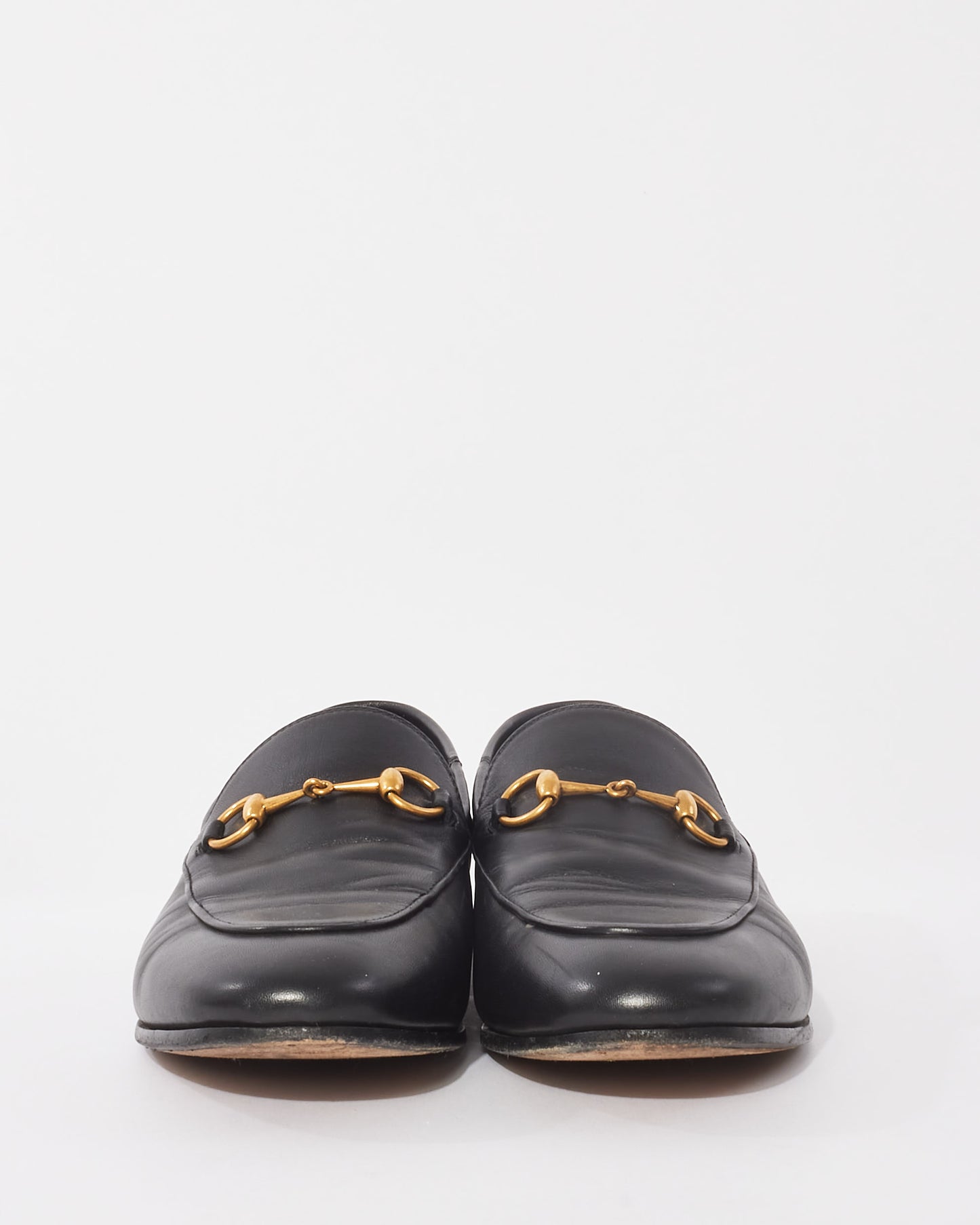 Gucci Black Leather Jordaan Loafers - 39