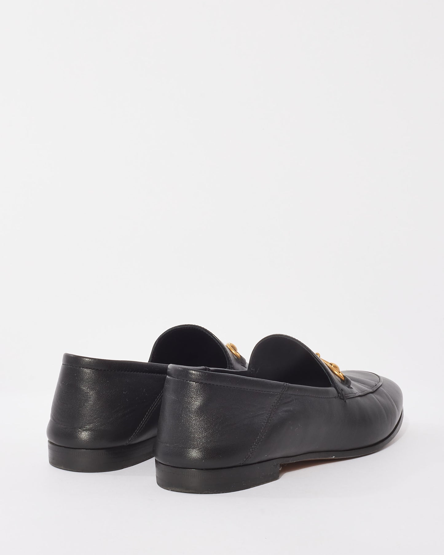 Gucci Black Leather Jordaan Loafers - 39