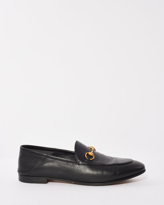 Gucci Black Leather Jordaan Loafers - 39