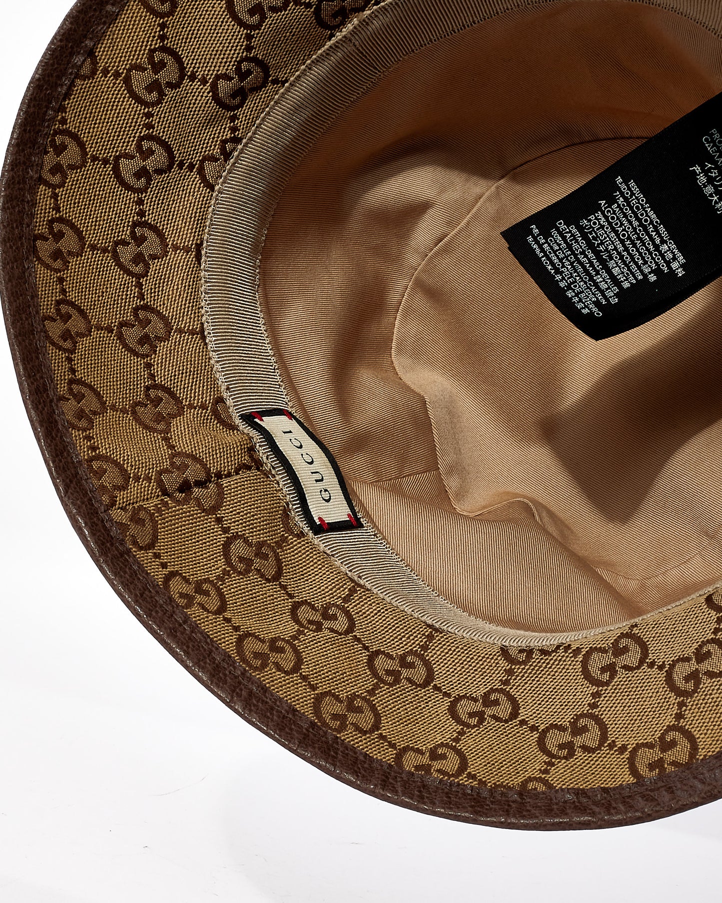 Gucci Beige/Brown GG Canvas Bucket Hat - M