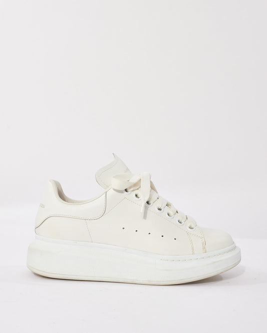 Alexander McQueen White Leather Oversized Sneakers - 35.5