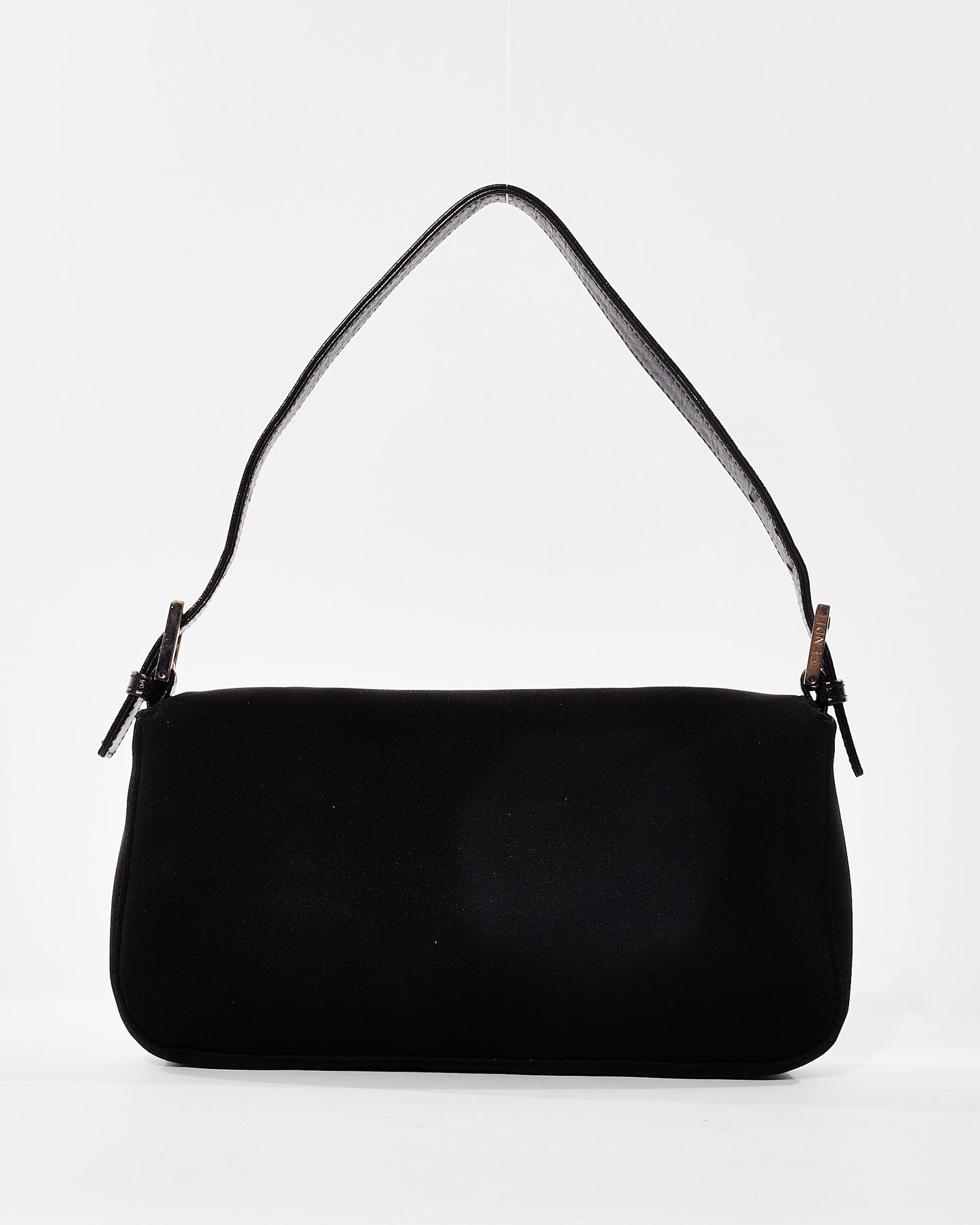 Fendi Vintage Black Neoprene Baguette Shoulder Bag