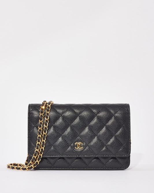 Chanel Black Caviar Leather Wallet On Chain GHW