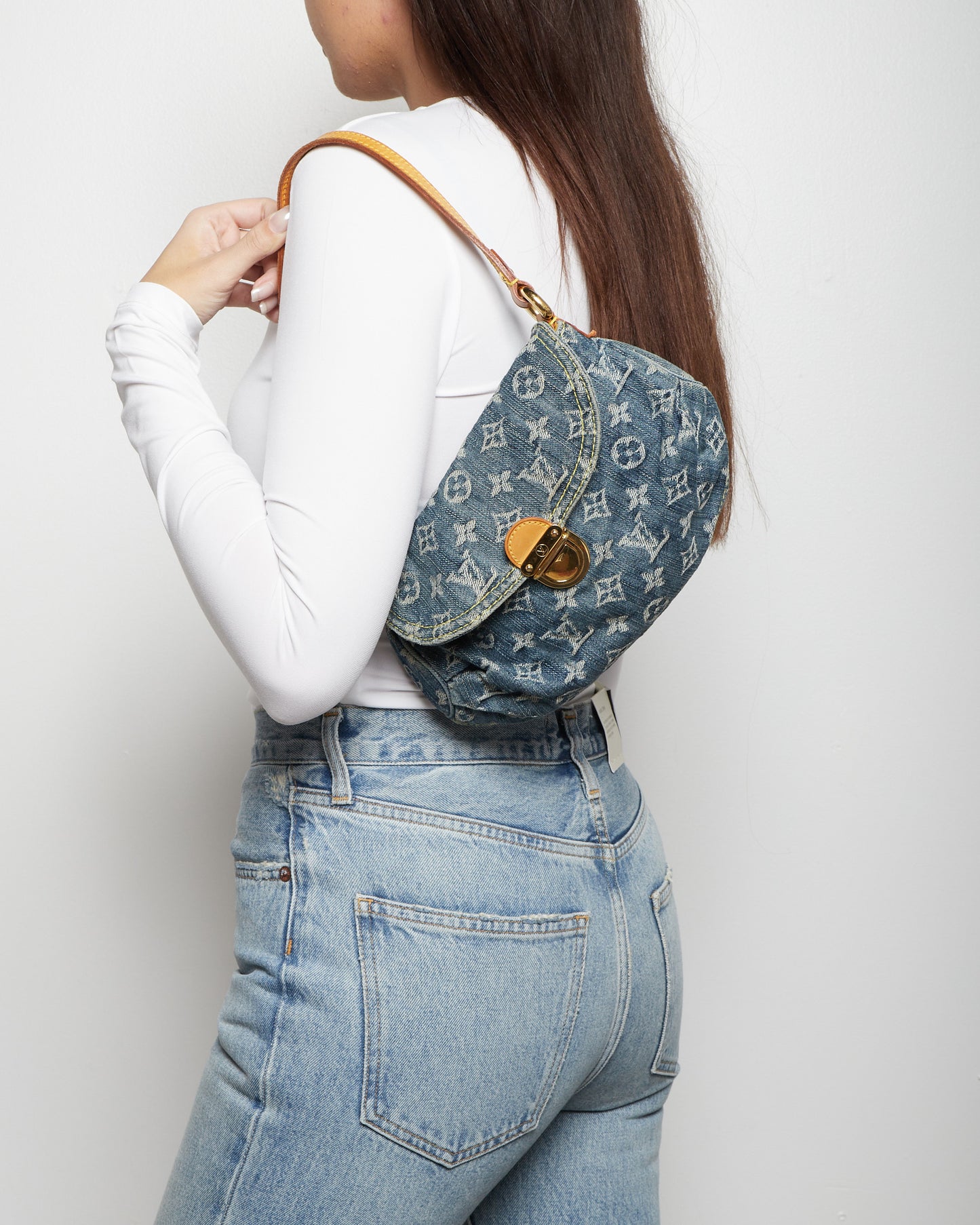 Louis Vuitton Denim Mini Pleaty Shoulder Bag