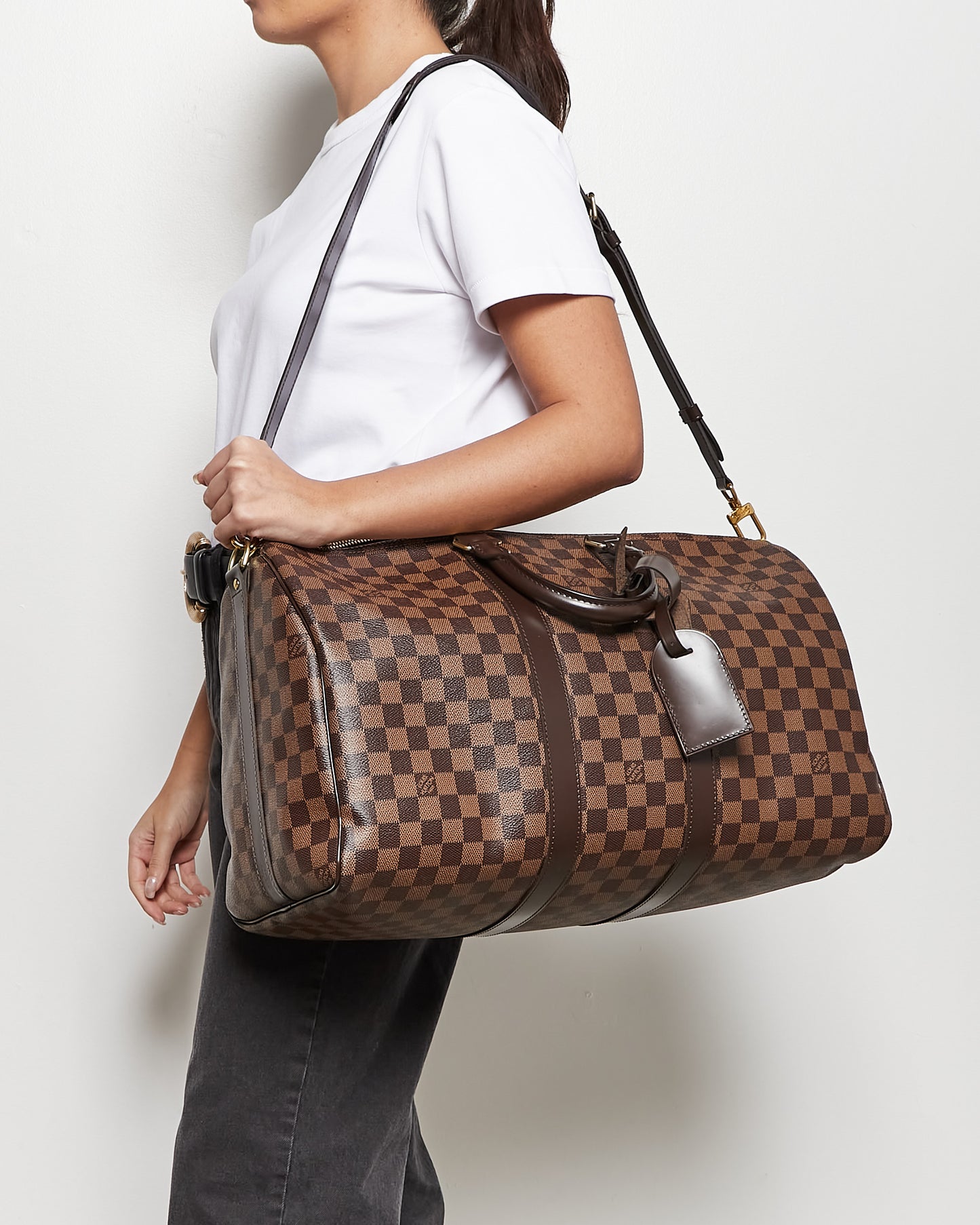 Louis Vuitton Damier Ebene Canvas Keepall Bandoulière 45