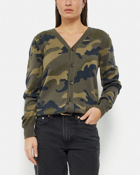 Valentino Army Green Cashmere Cardigan - M