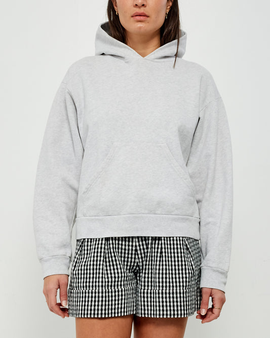 Balenciaga Sweat à capuche gris en coton avec logo rose - 10 ans