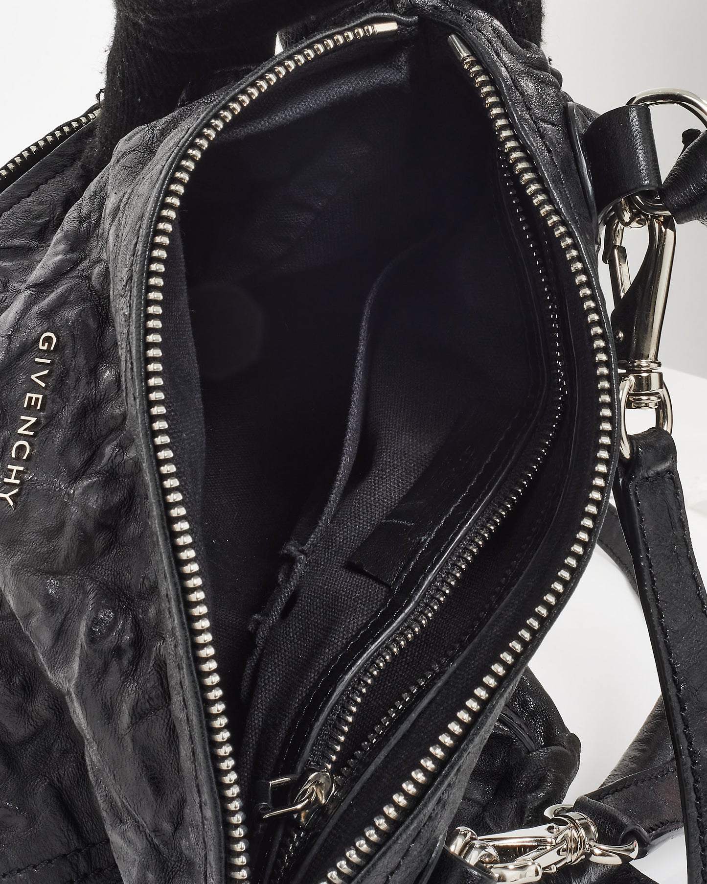 Givenchy Black Crinkle Leather Pandora Bag